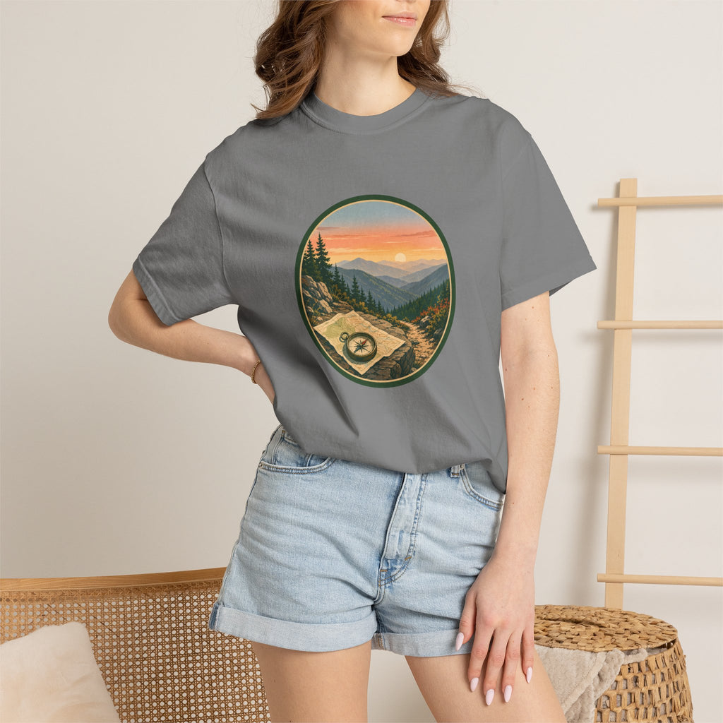 Mountain Hiking T-Shirt — Scenic Trail Vintage Nature Tee