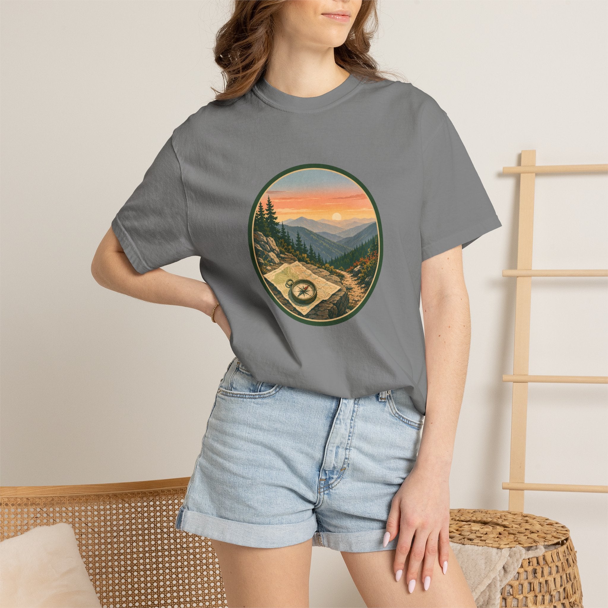 Mountain Hiking T-Shirt — Scenic Trail Vintage Nature Tee