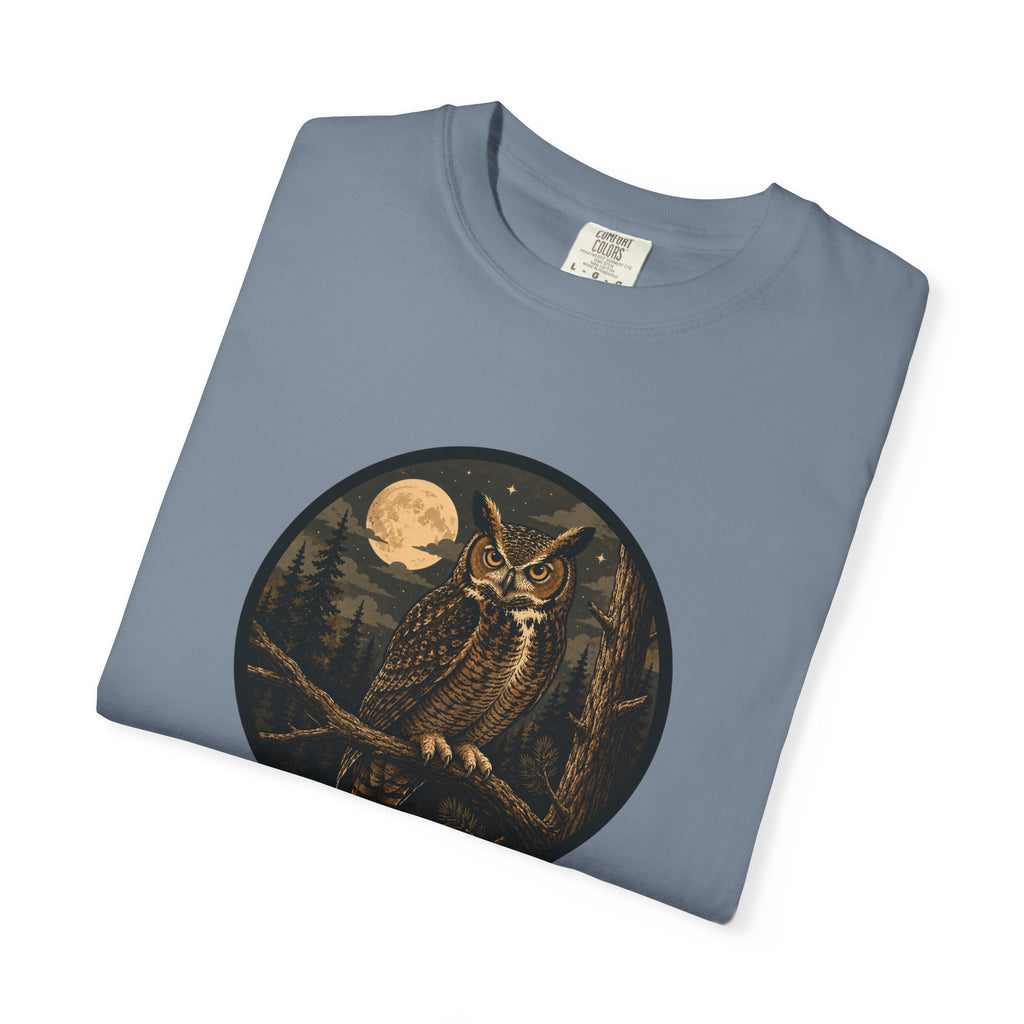 Owl Moon T-Shirt — Vintage Night Forest Graphic