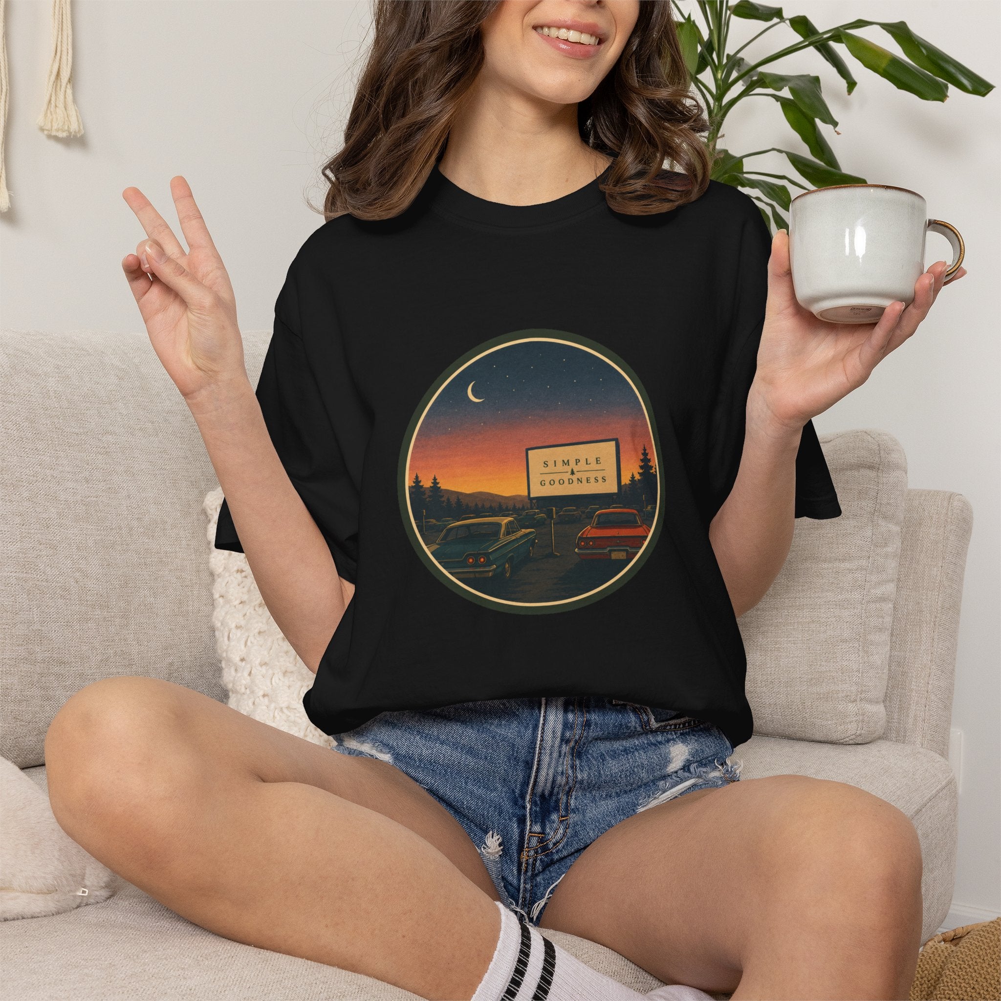 Vintage Drive-In Movie T-Shirt — Scenic Retro Outdoors Tee