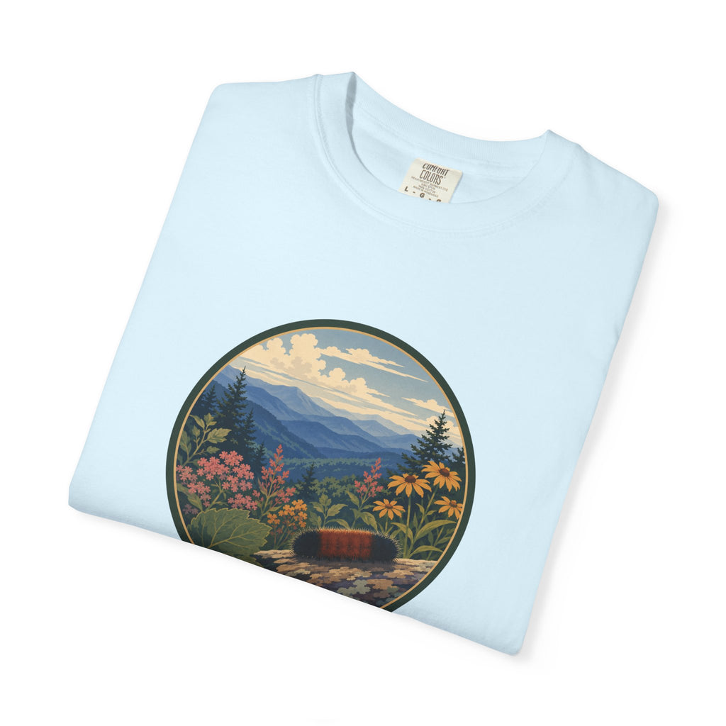 Mountain Caterpillar Scenic T-Shirt — Vintage Wilderness Nature Graphic