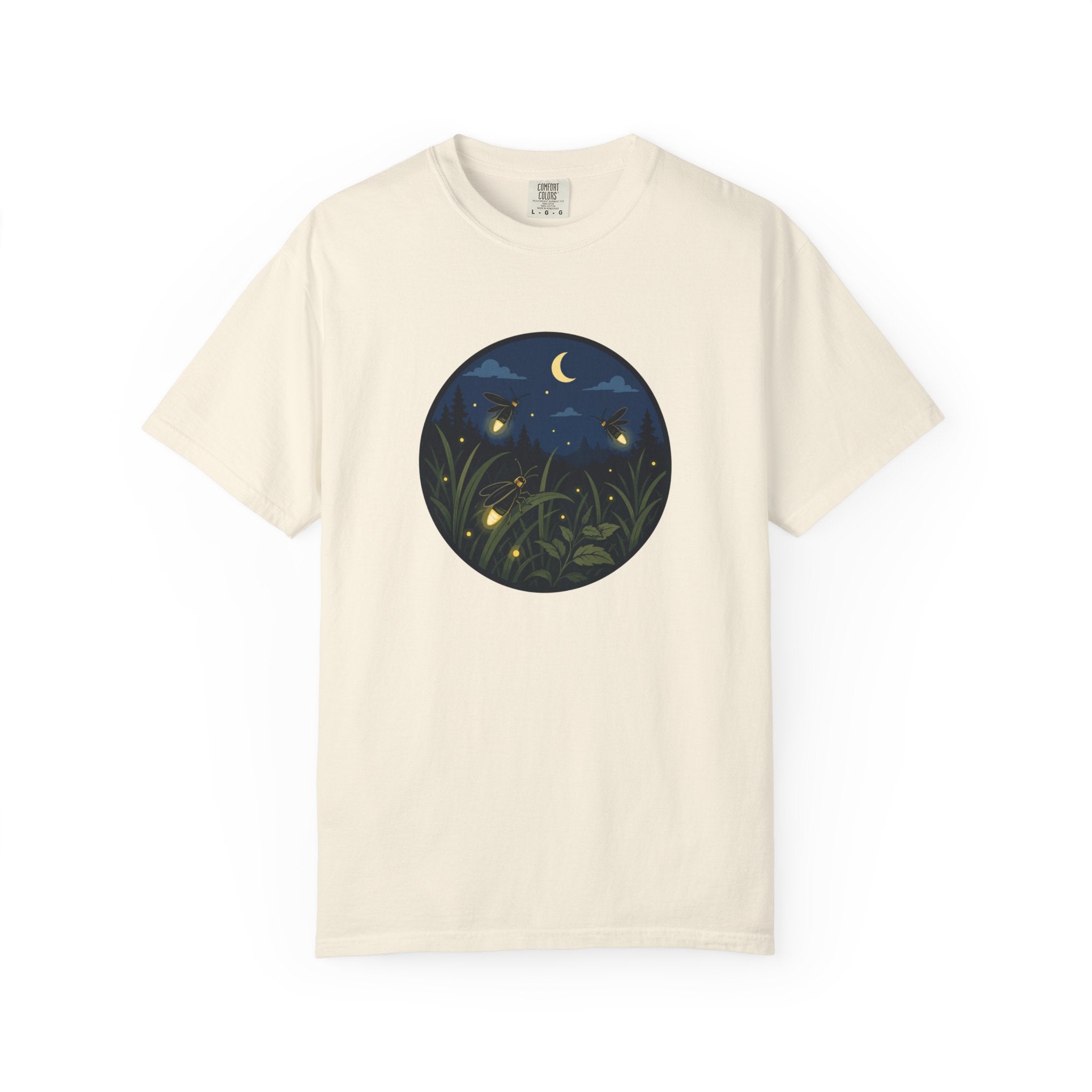 Firefly Night T-Shirt — Moonlit Meadow Graphic Tee