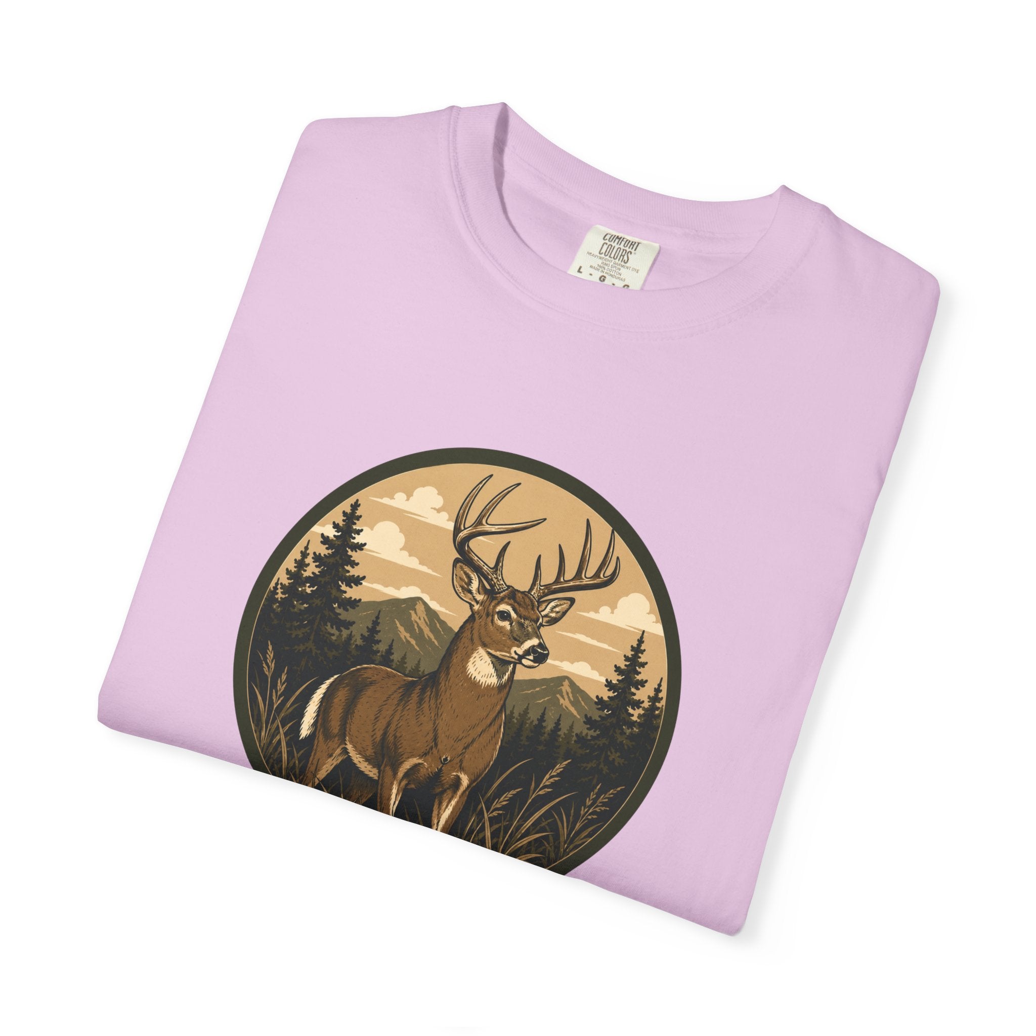 Buck in the Pines T-Shirt — Vintage Deer Forest Graphic Tee