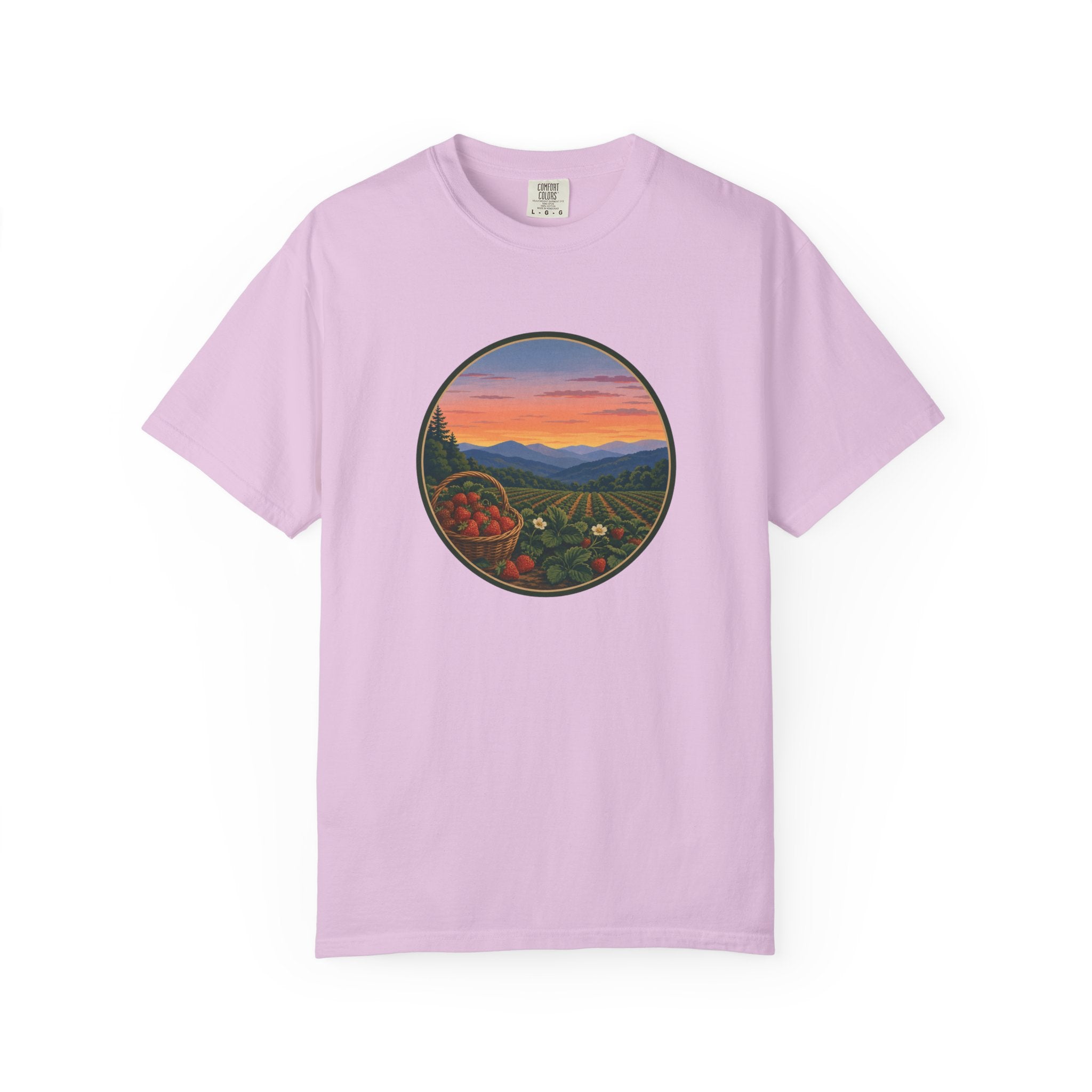 Sunset Strawberry Patch Scenic Tee