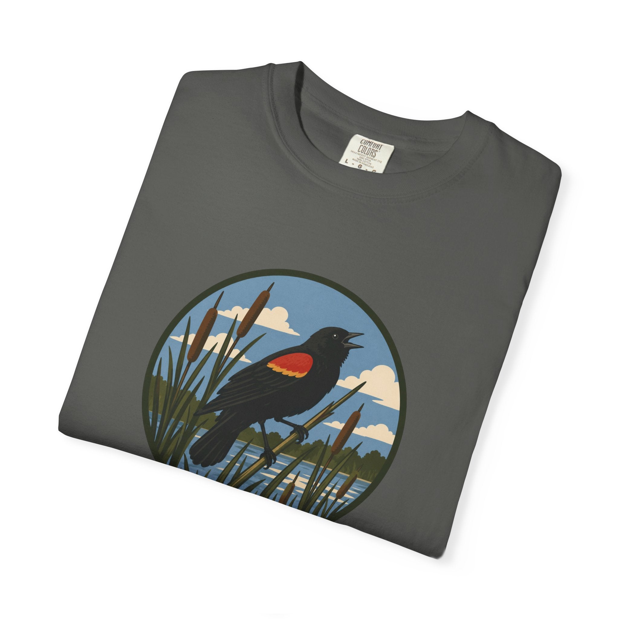 Red-winged Blackbird Graphic Tee — Marsh Bird Nature T-Shirt