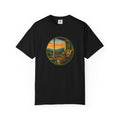 Sunset Porch Circle T-Shirt — Scenic Porch Swing Graphic Tee
