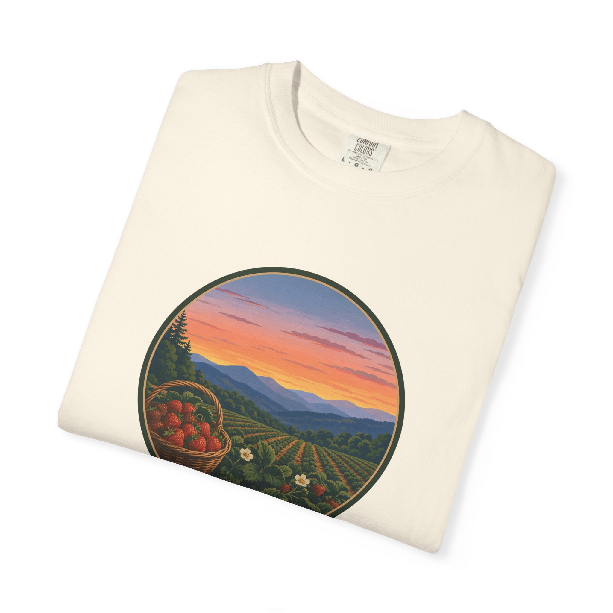 Sunset Strawberry Patch Scenic Tee