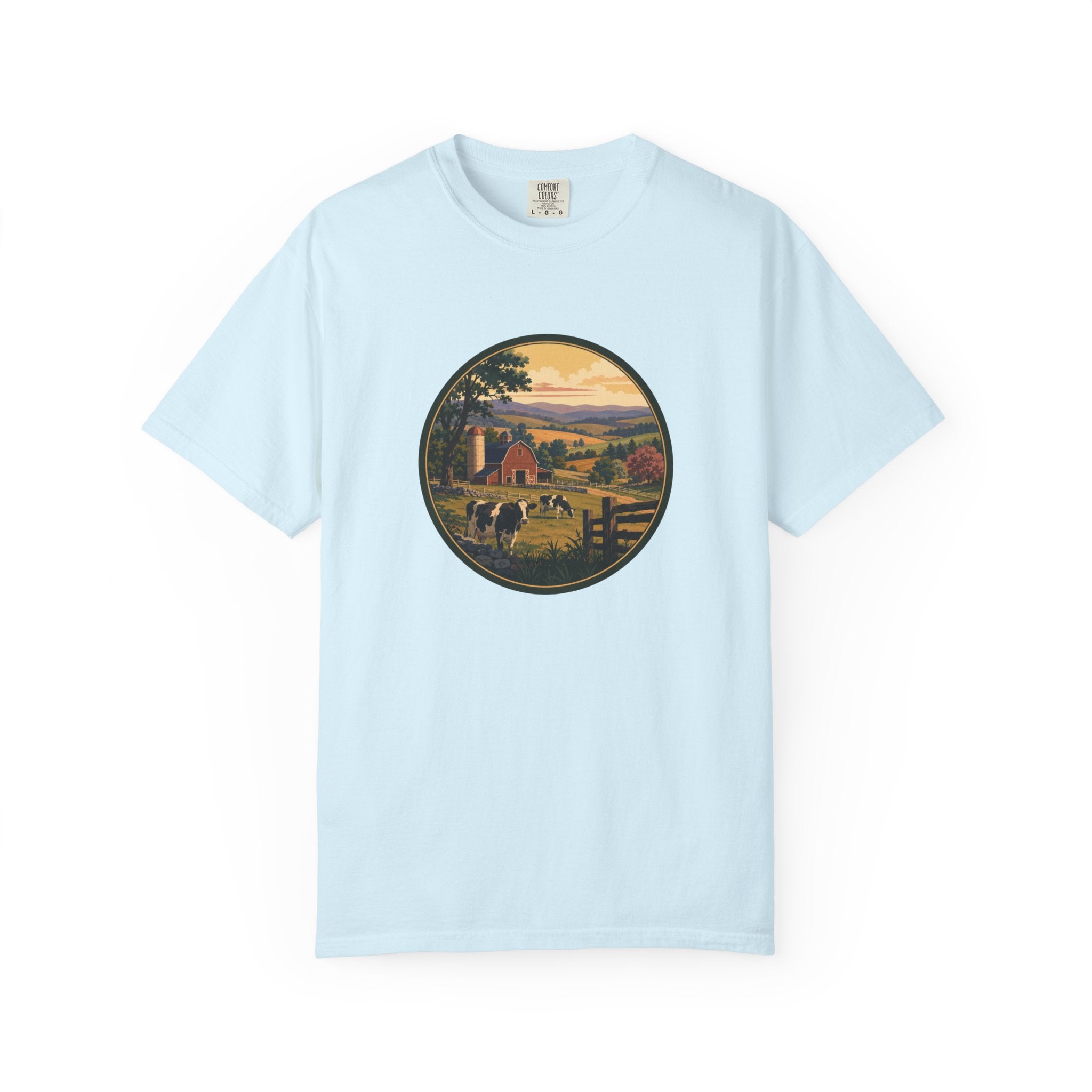 Vintage Country Dairy Farm Scene T-Shirt