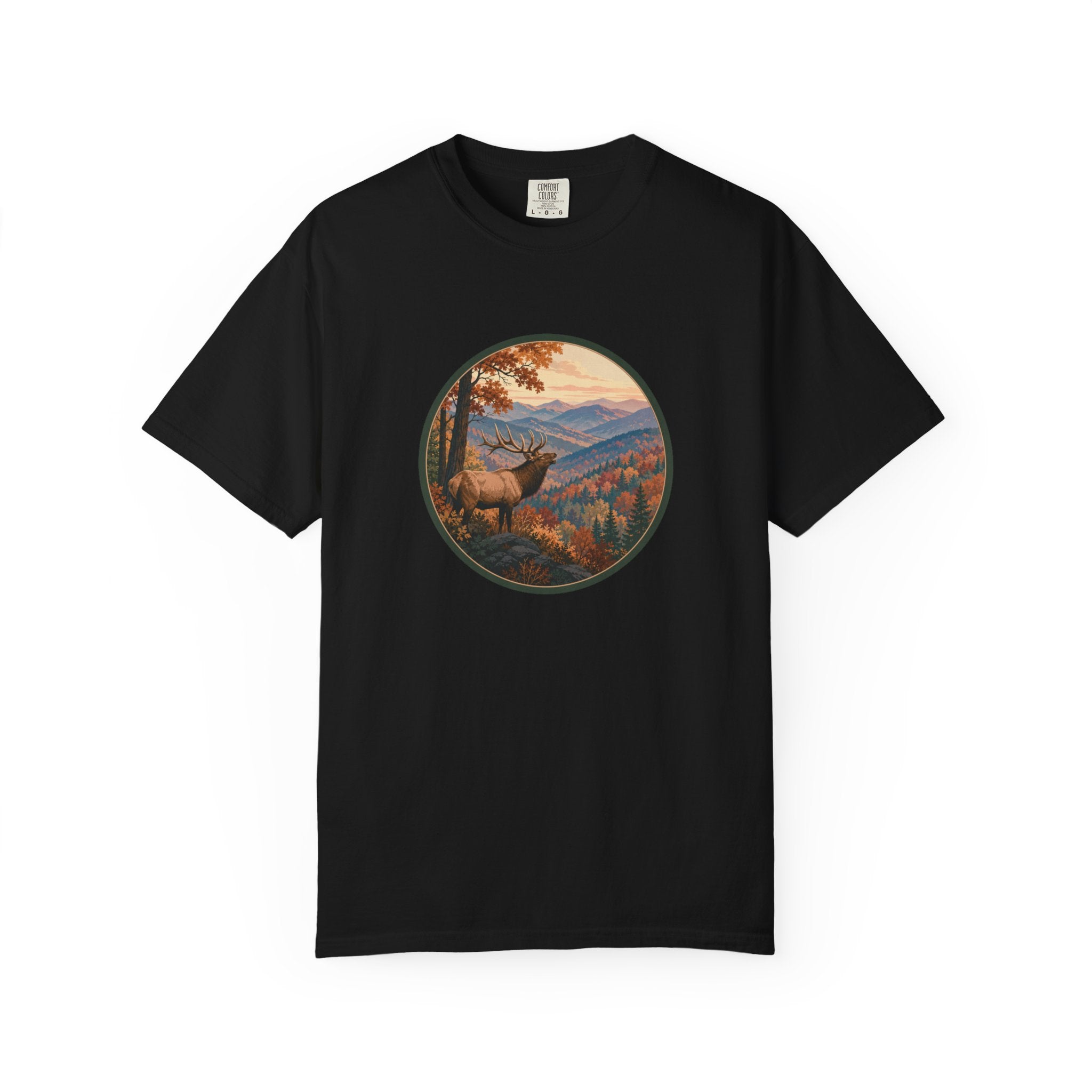 Elk Mountain Landscape T-Shirt — Scenic Wilderness Graphic Tee