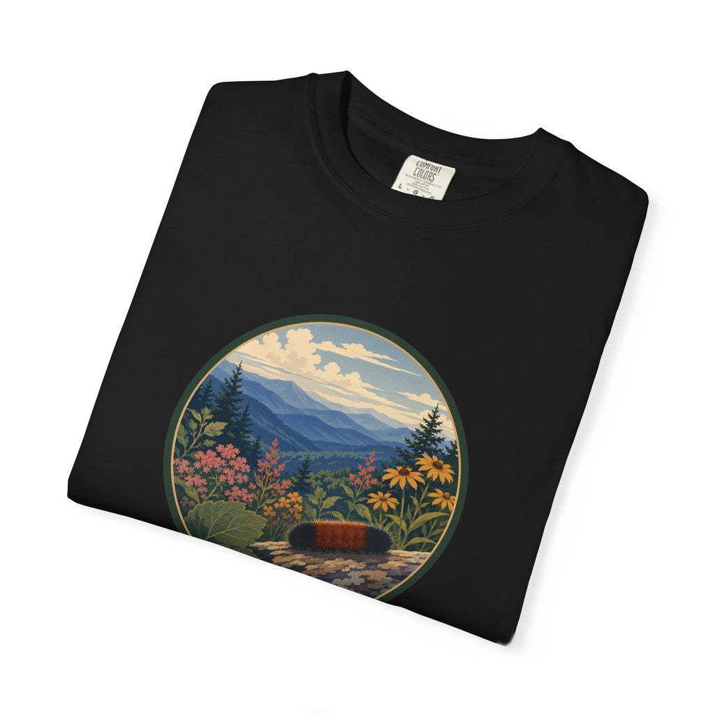 Mountain Caterpillar Scenic T-Shirt — Vintage Wilderness Nature Graphic