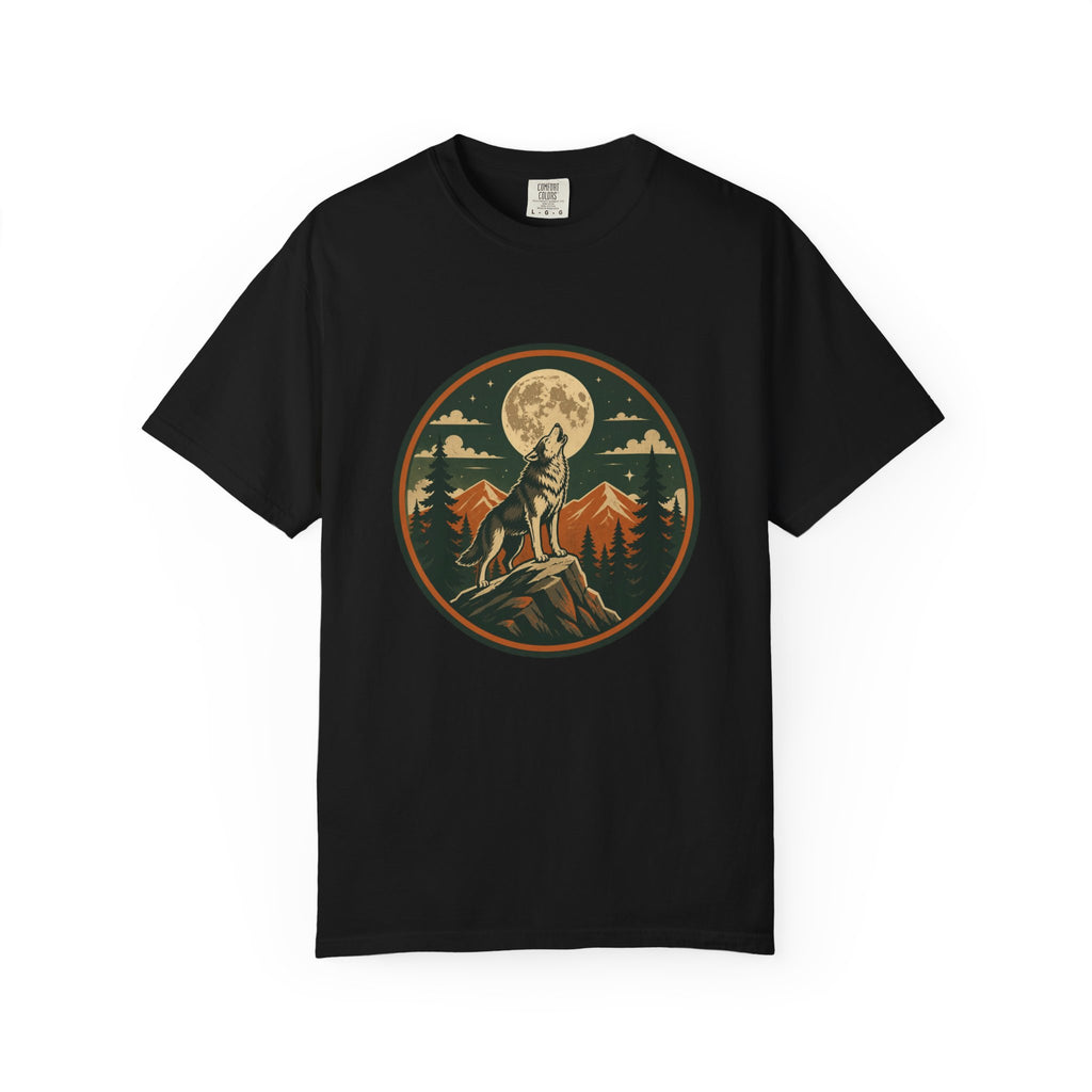Wolf Howl T-Shirt — Vintage Moonlit Mountain Graphic Tee