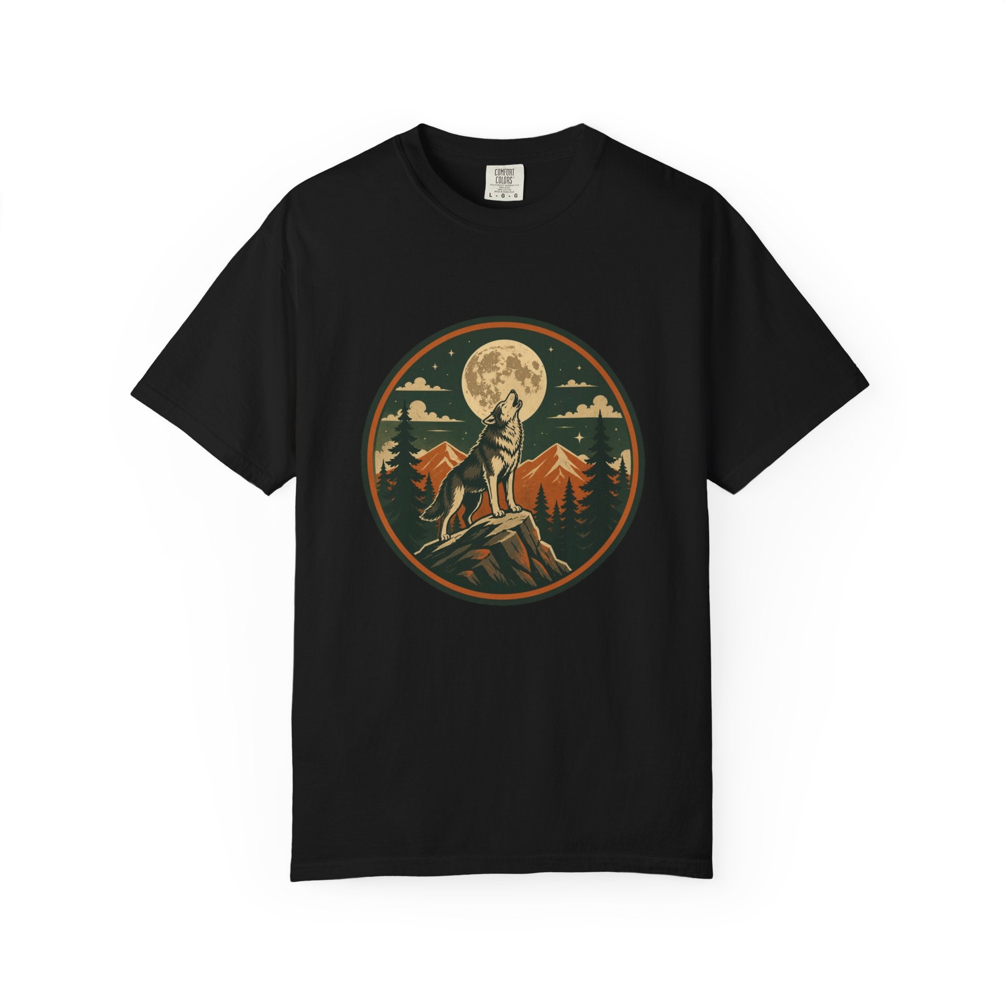Wolf Howl T-Shirt — Vintage Moonlit Mountain Graphic Tee