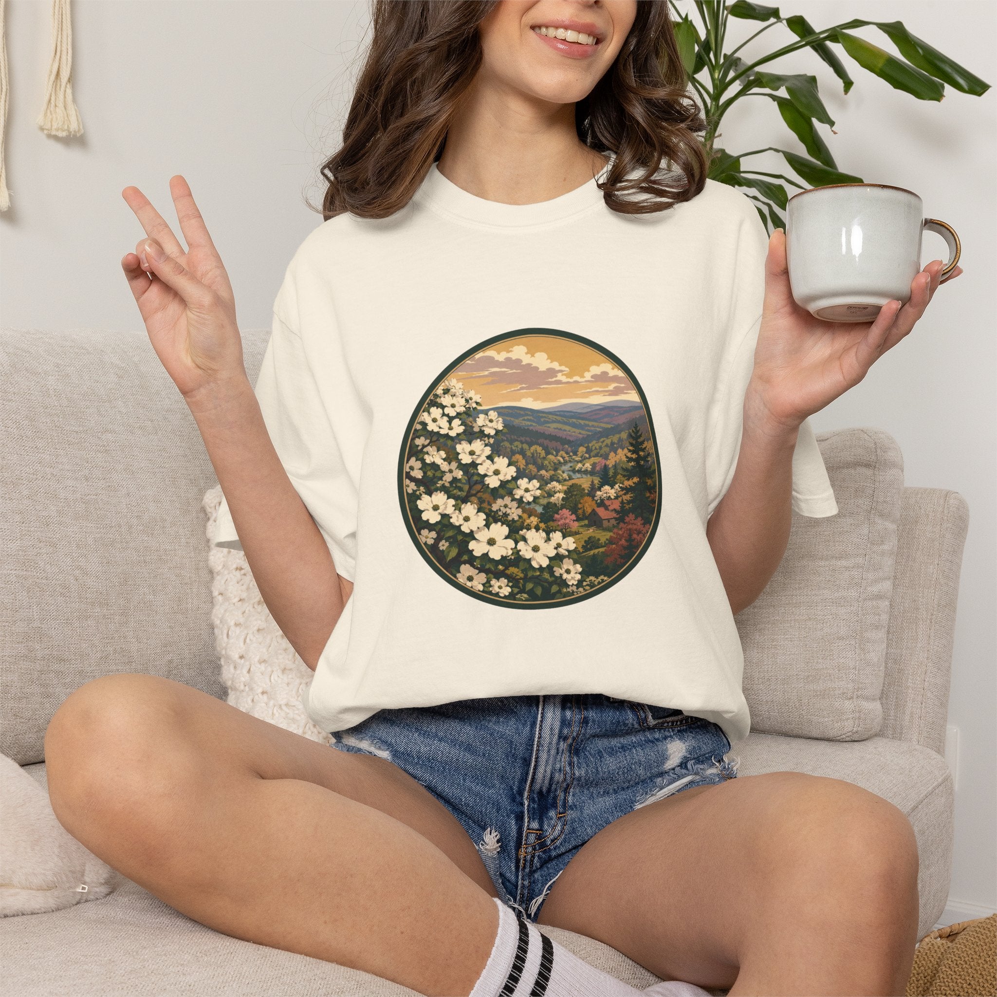 Blue Ridge Blooms T-Shirt — Vintage Wildflower Scenic Tee