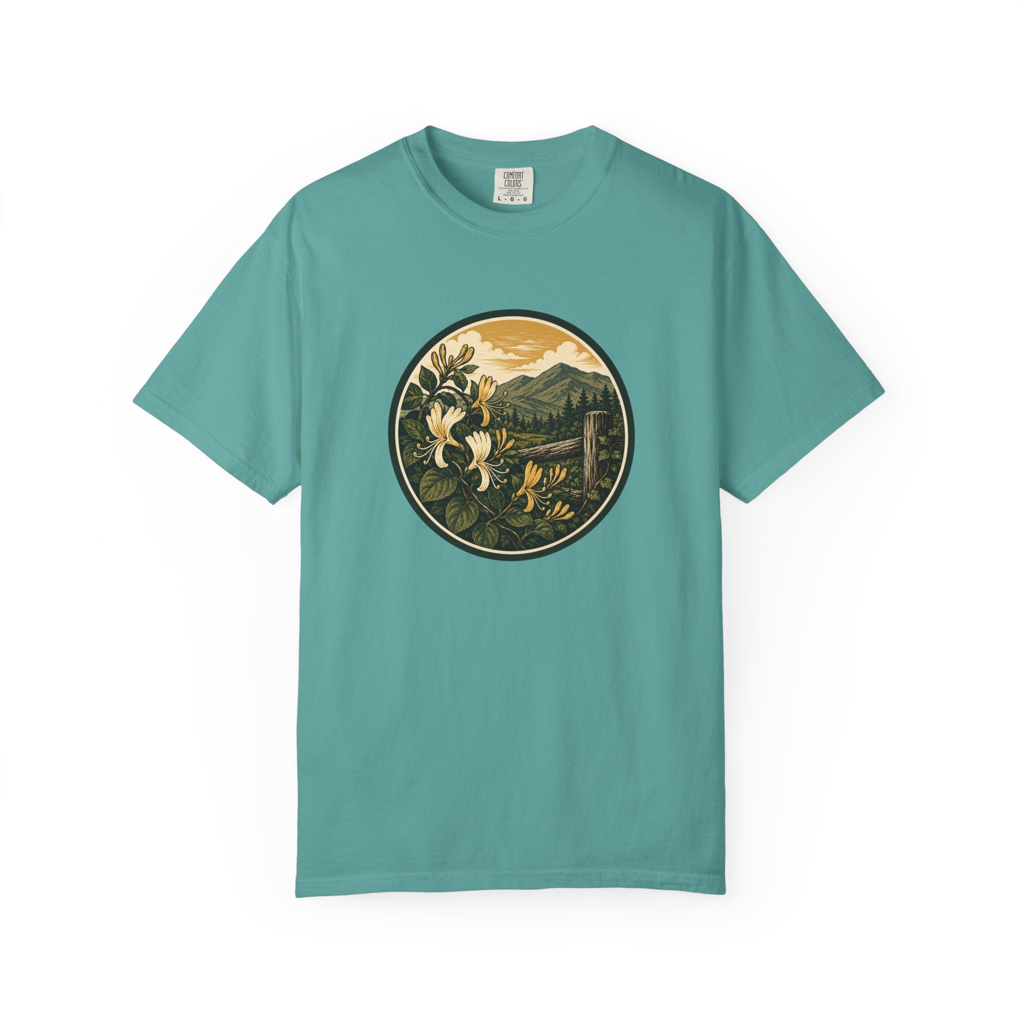 Nature Circle Graphic Tee — Mountain Honeysuckle Scenic T-Shirt