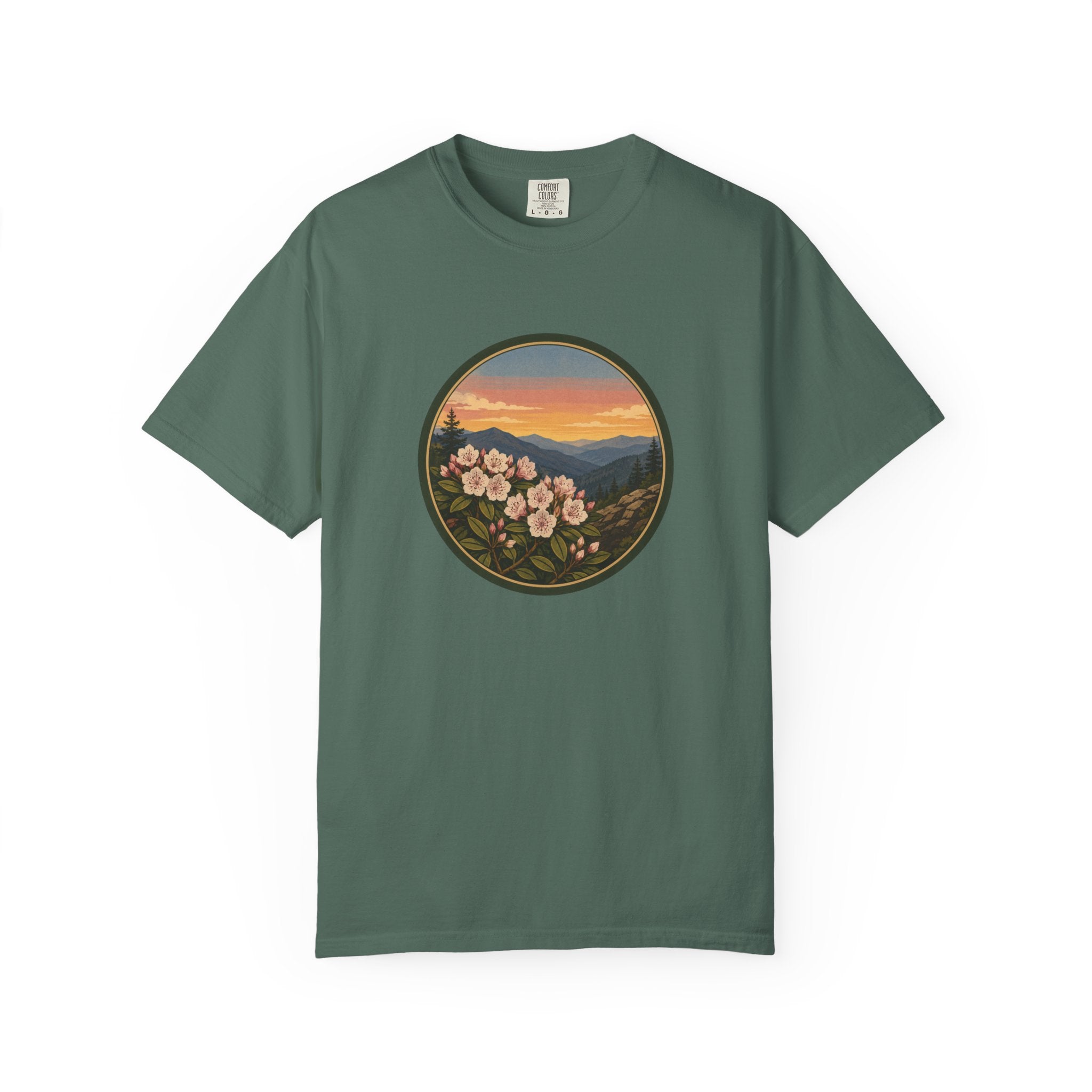 Mountain Laurel Bloom Sunset T-Shirt — Mountain Wildflower Graphic Tee