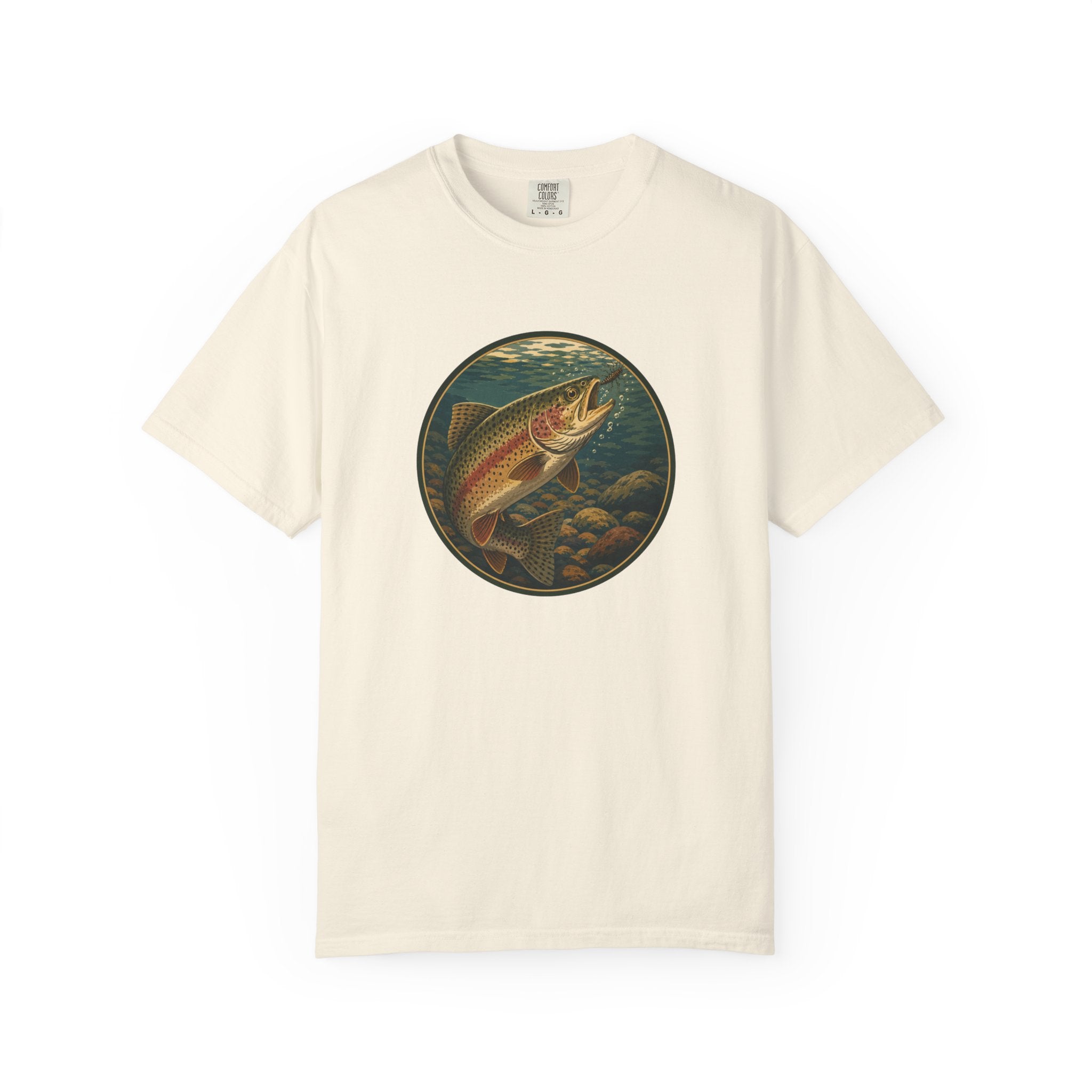 Rainbow Trout Circle Graphic T-Shirt