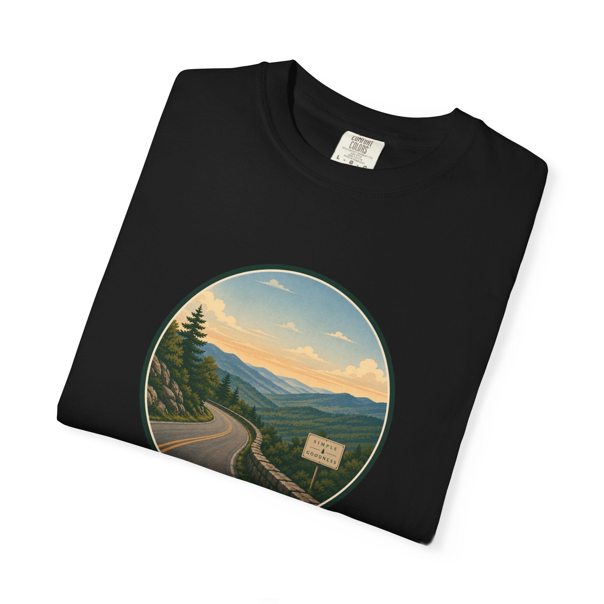 Road Through the Mountains T-Shirt — Scenic Sunset Drive Graphic Tee