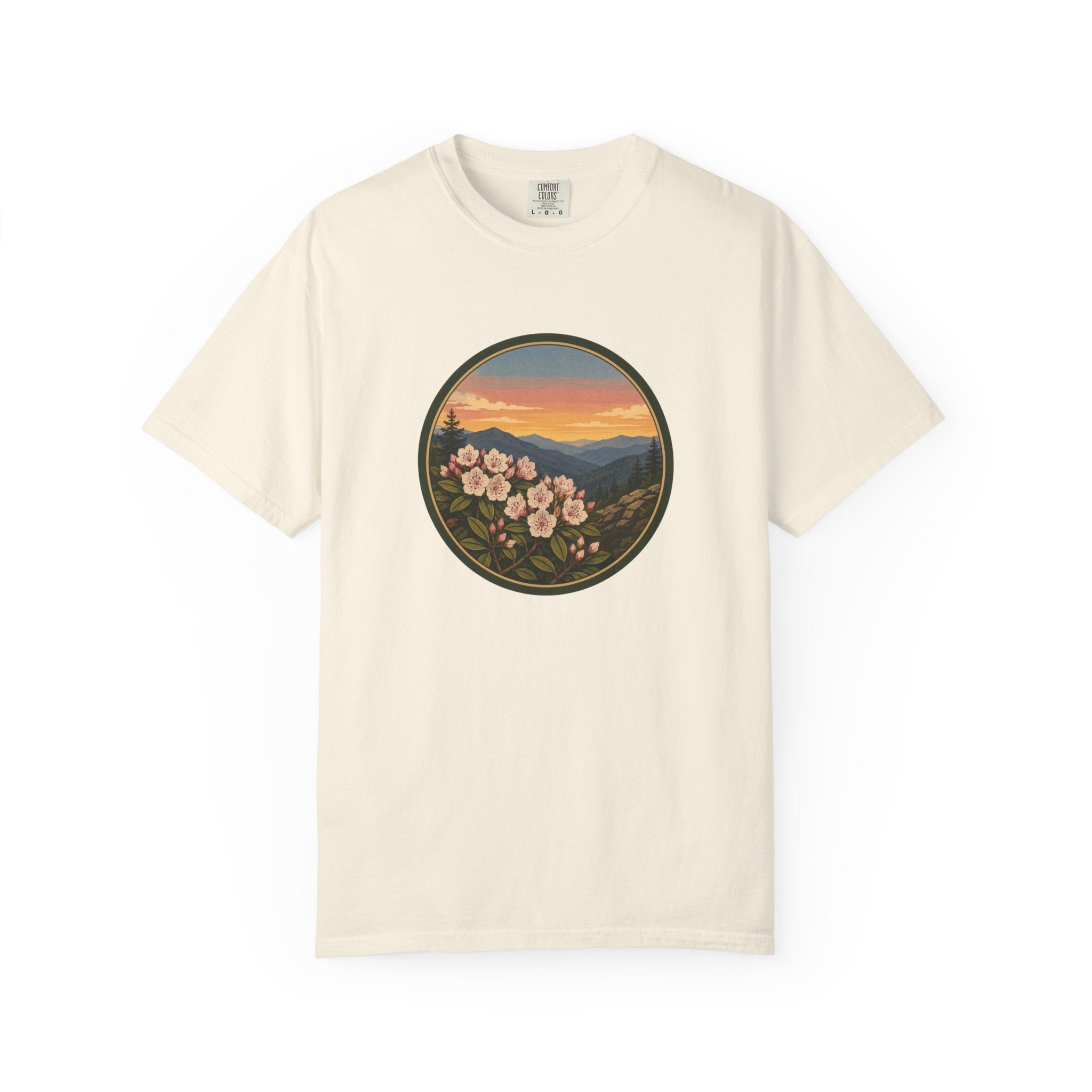 Mountain Laurel Bloom Sunset T-Shirt — Mountain Wildflower Graphic Tee