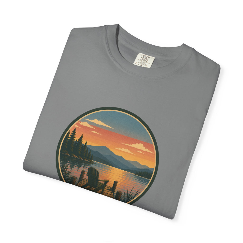 Sunset Lake Scenic T-Shirt – Mountain Dock Landscape Tee