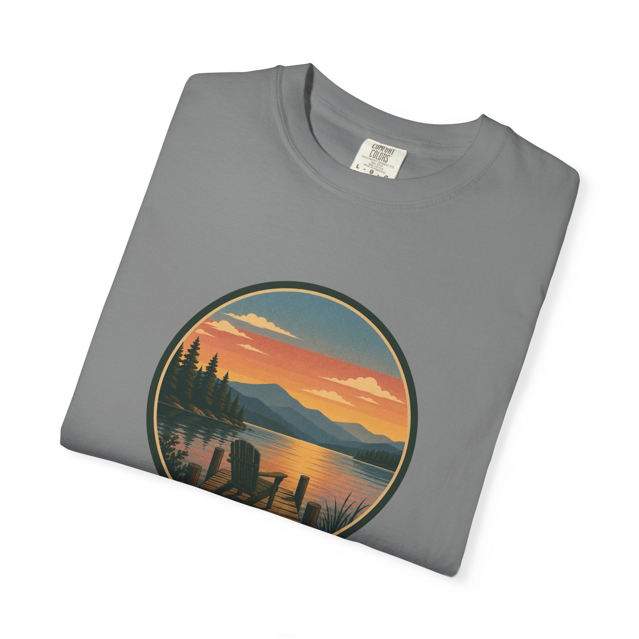 Sunset Lake Scenic T-Shirt – Mountain Dock Landscape Tee