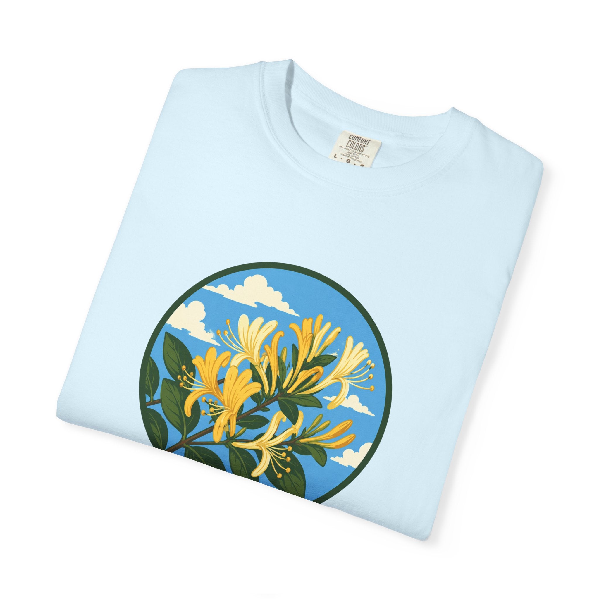 Honeysuckle Circle Tee — Botanical Floral Graphic T-Shirt