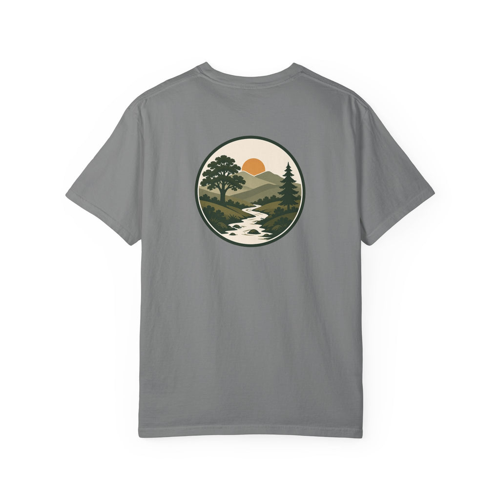 Simple Goodness Official Badge T-Shirt — Sunset Creek Landscape Tee