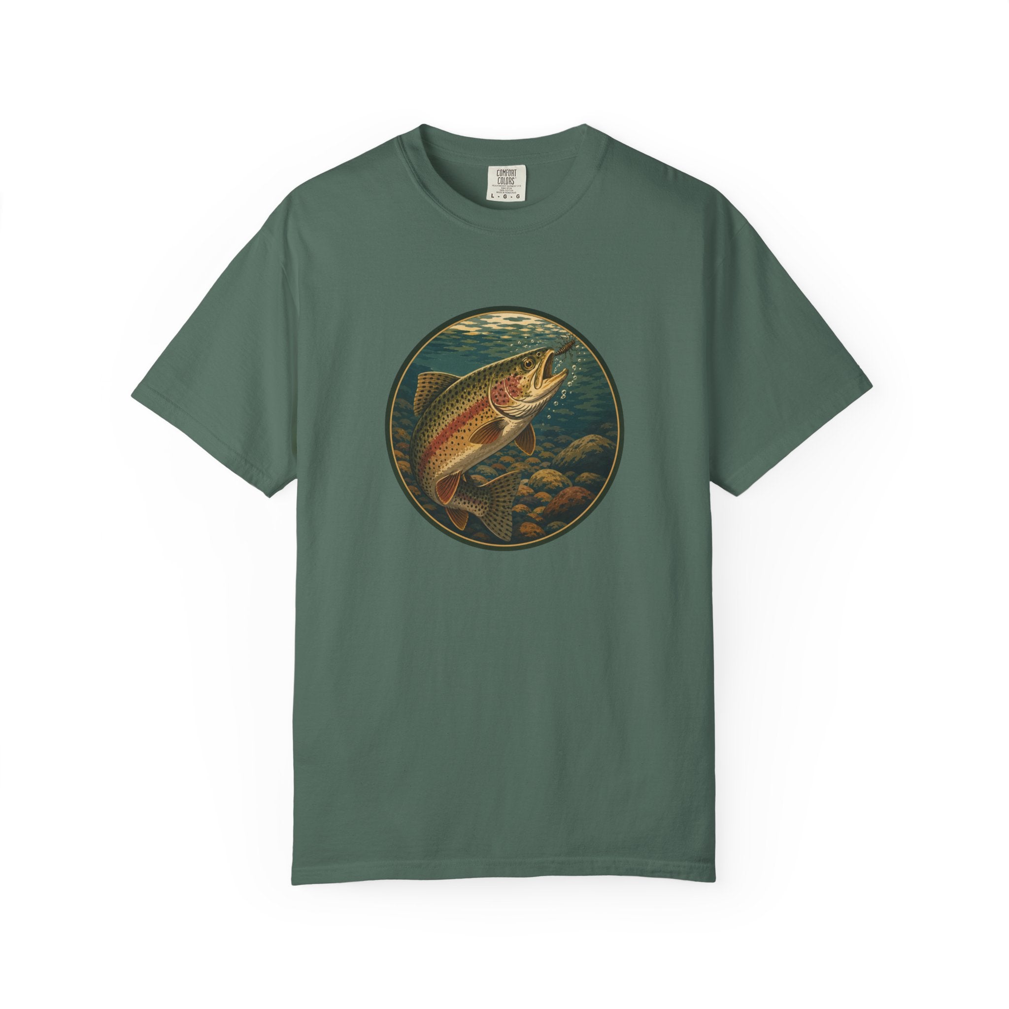 Rainbow Trout Circle Graphic T-Shirt