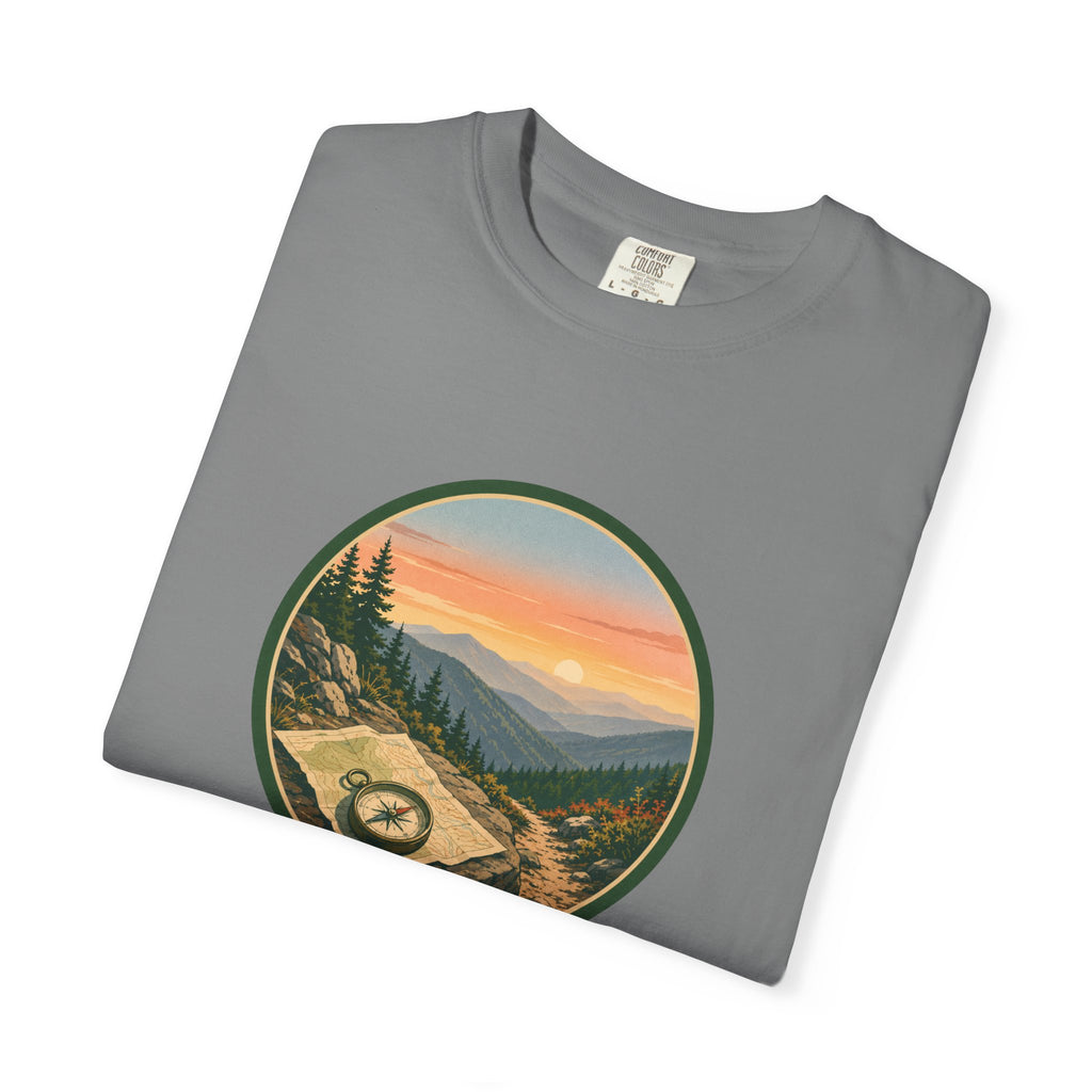 Mountain Hiking T-Shirt — Scenic Trail Vintage Nature Tee