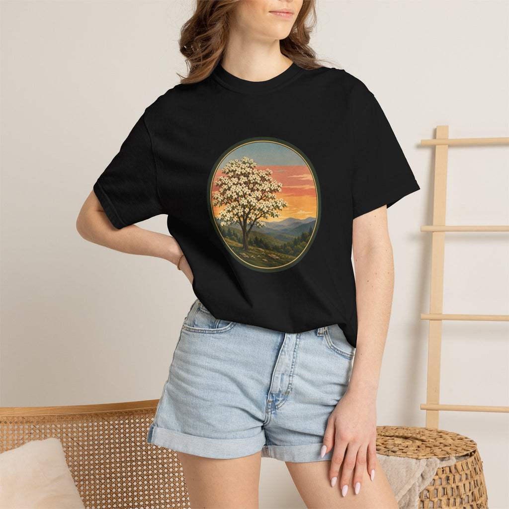 Vintage Sunset Dogwood Tree T-Shirt