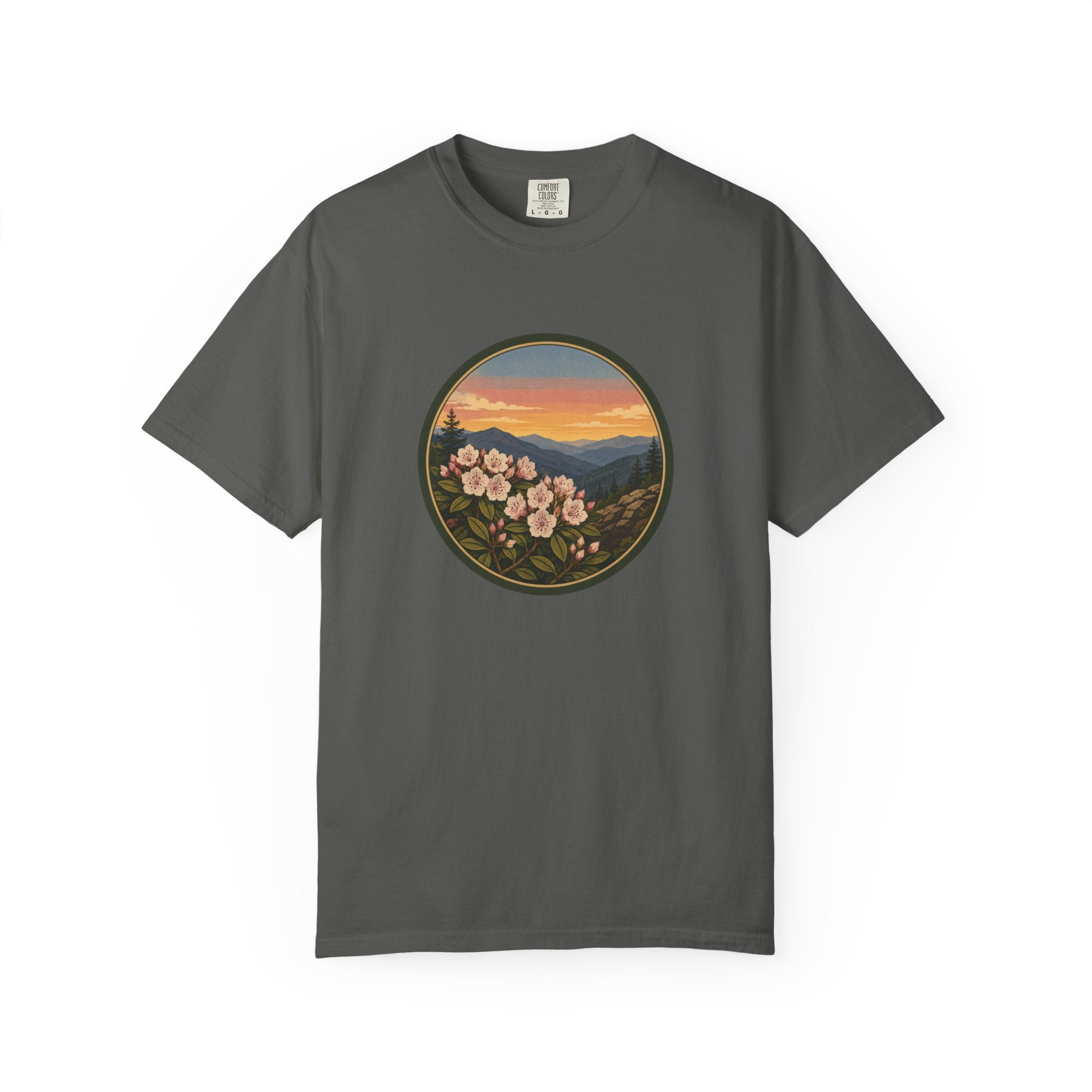 Mountain Laurel Bloom Sunset T-Shirt — Mountain Wildflower Graphic Tee