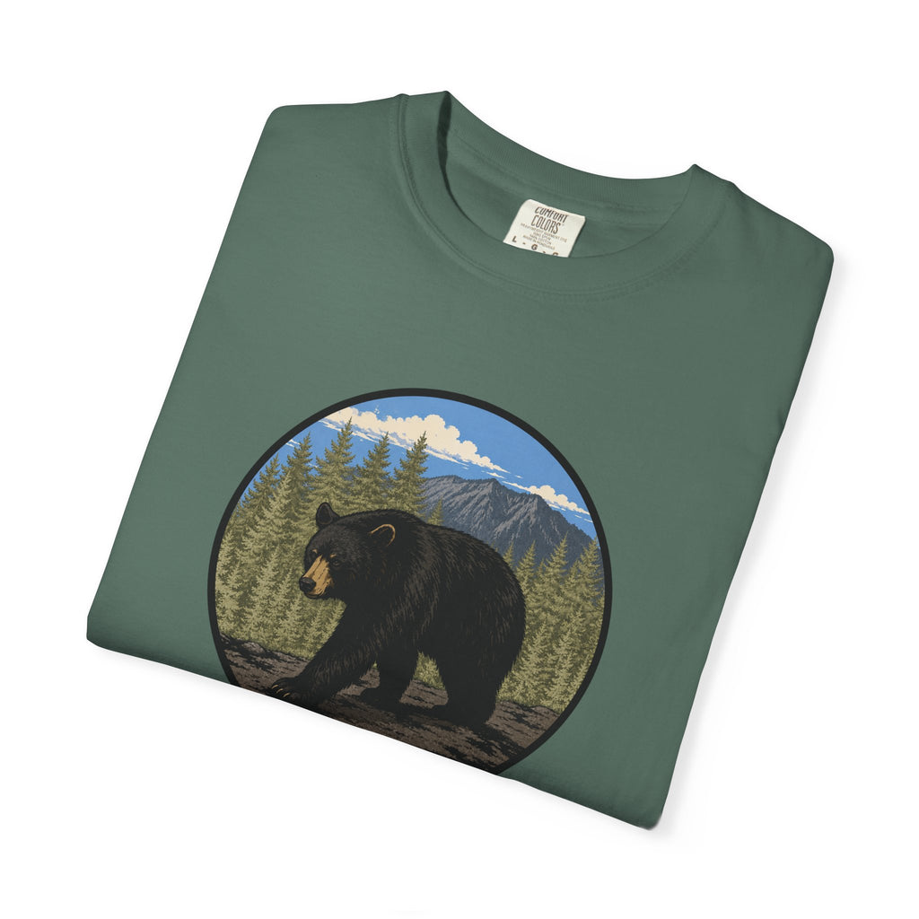 Black Bear Wilderness Badge Unisex Garment-Dyed T-Shirt