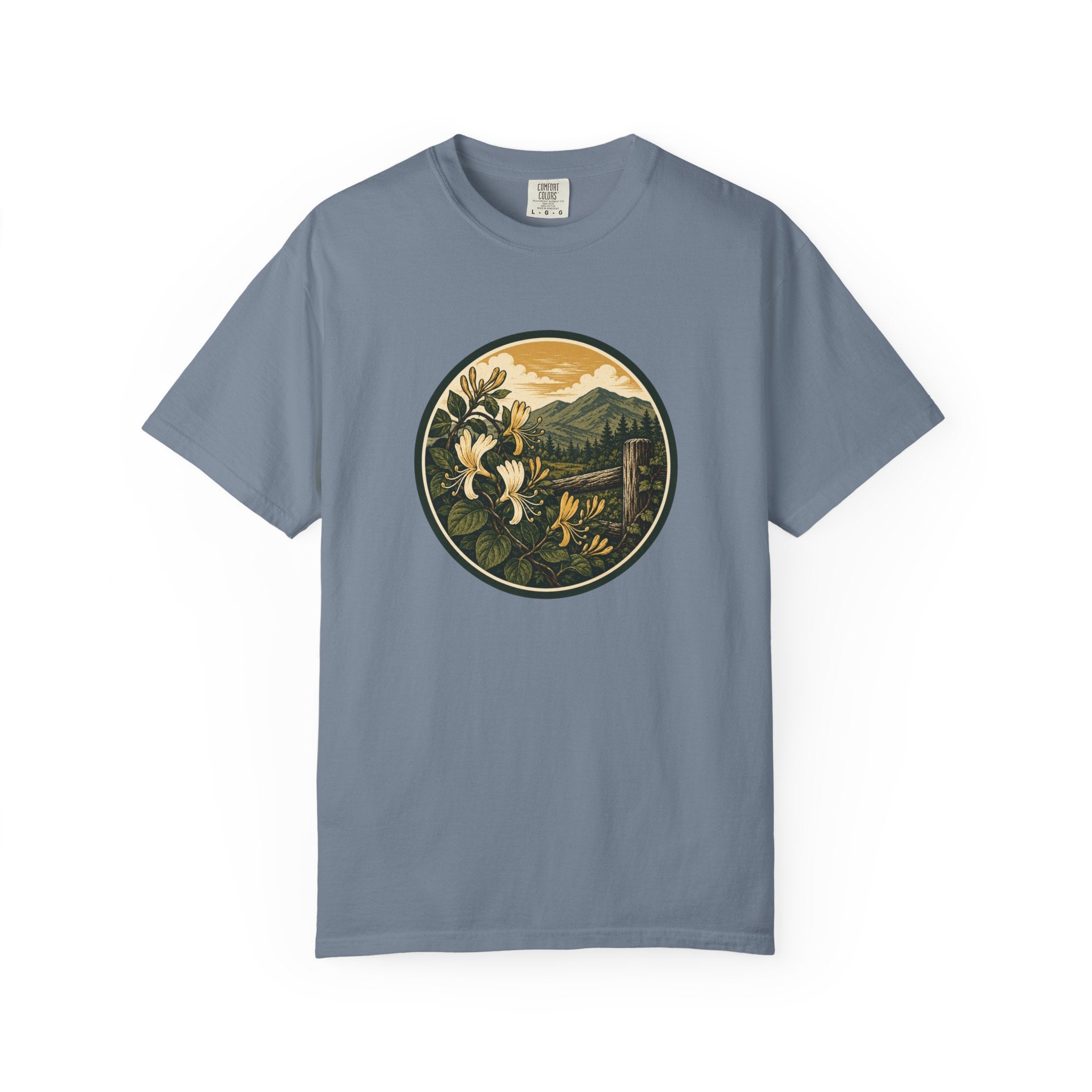 Nature Circle Graphic Tee — Mountain Honeysuckle Scenic T-Shirt
