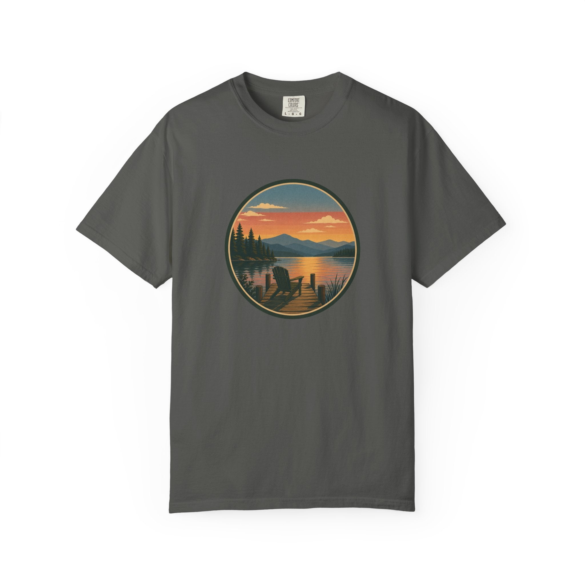 Sunset Lake Scenic T-Shirt – Mountain Dock Landscape Tee