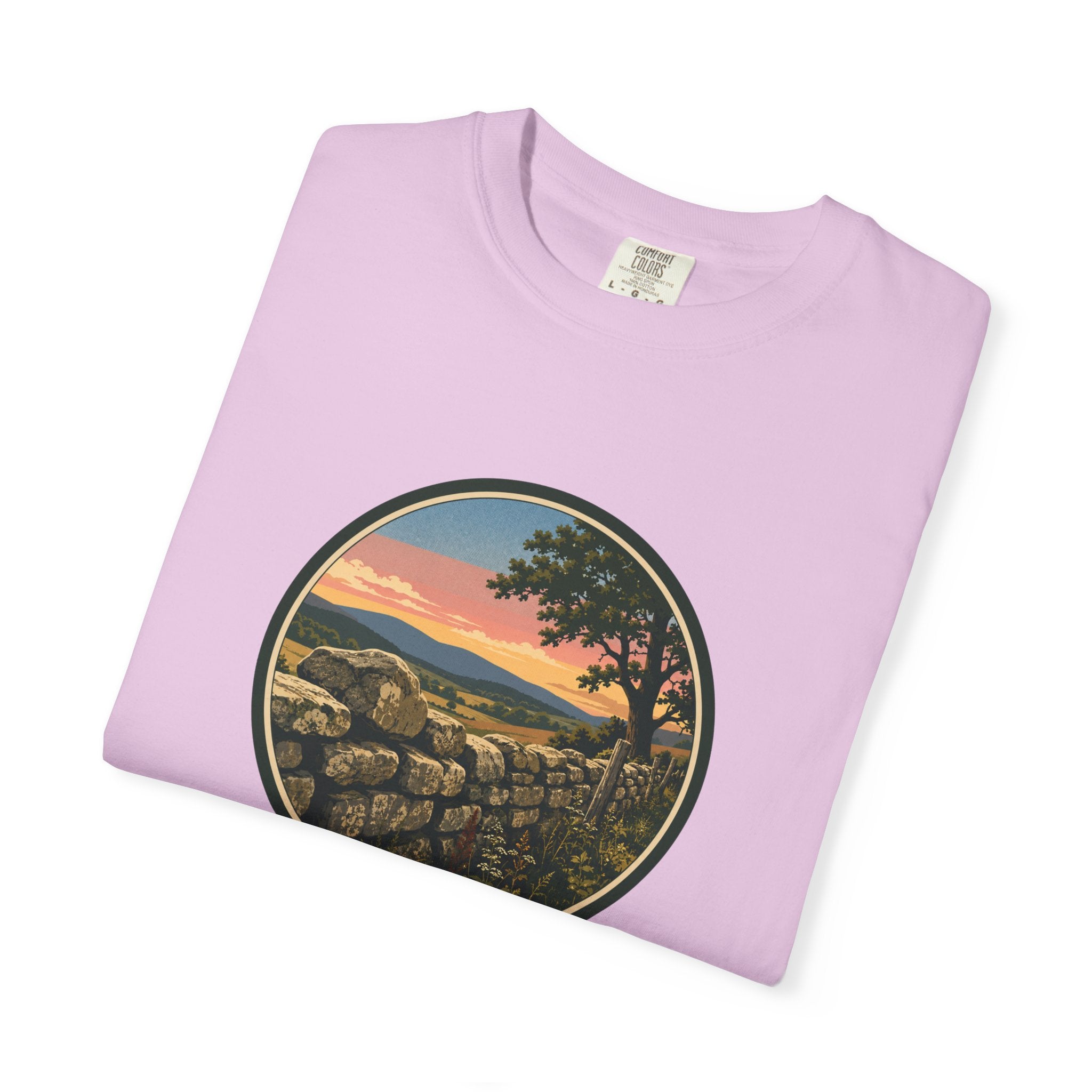 Sunset Stone Wall Circle T-Shirt