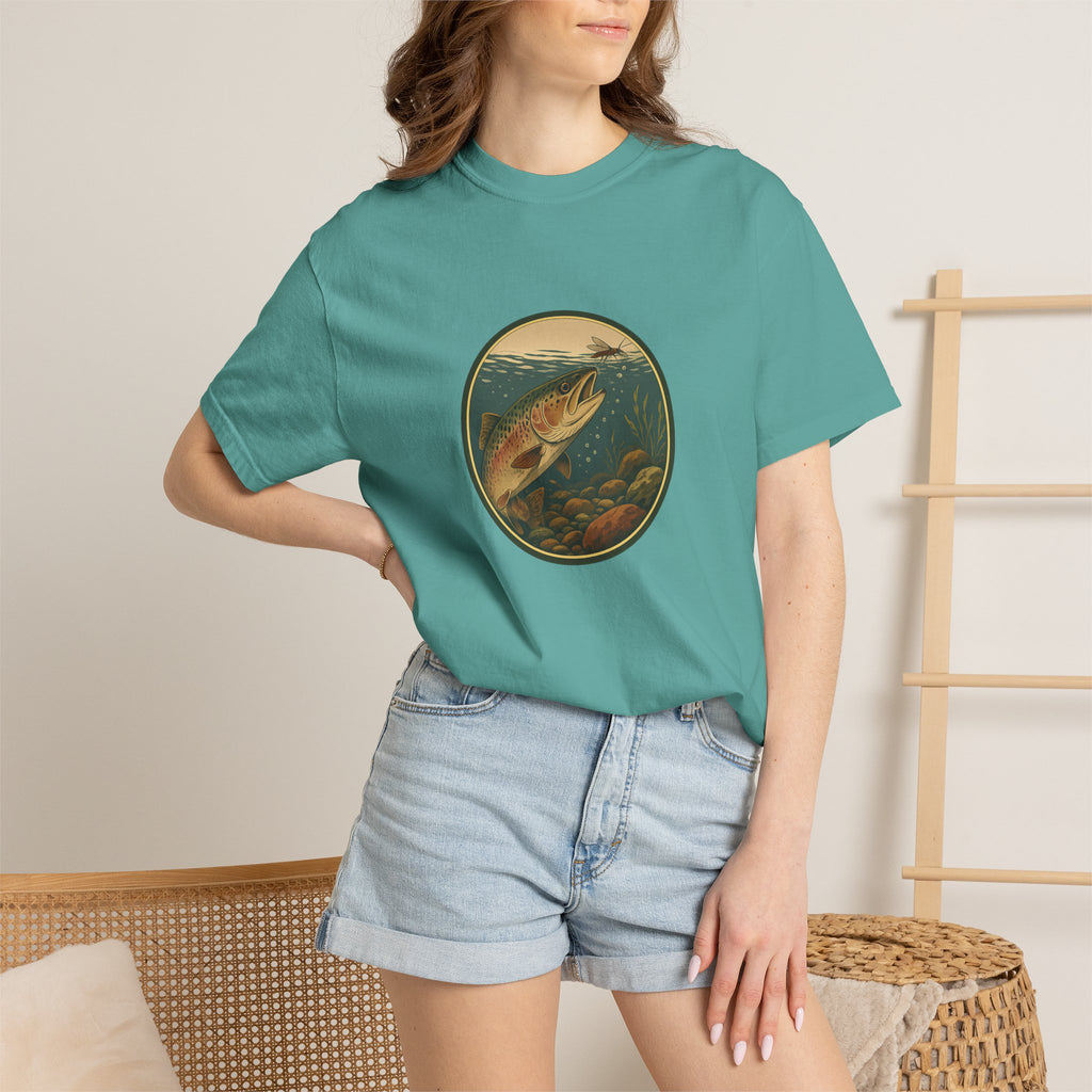 Rainbow Trout  Circle T-Shirt — Vintage Fishing Graphic Tee