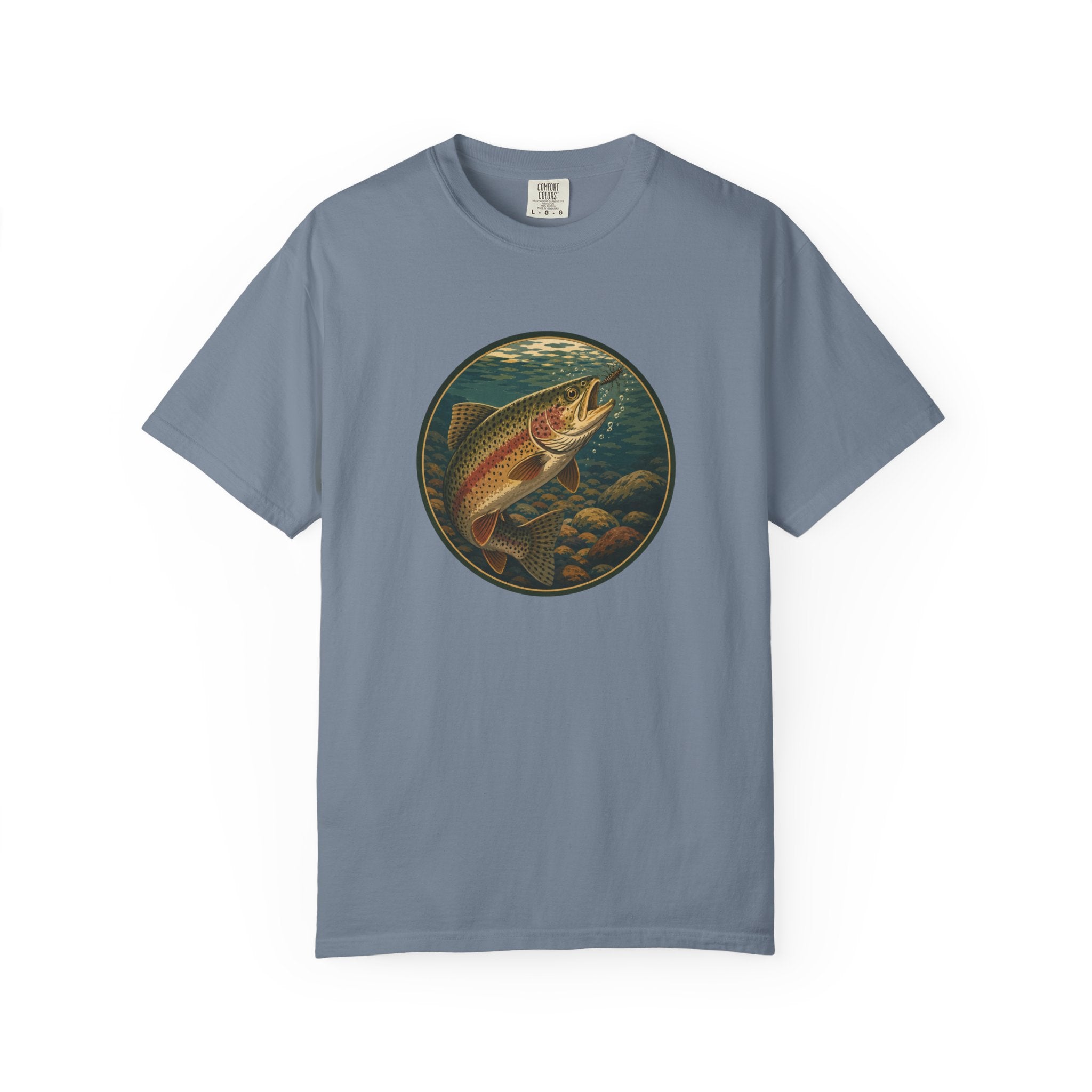 Rainbow Trout Circle Graphic T-Shirt