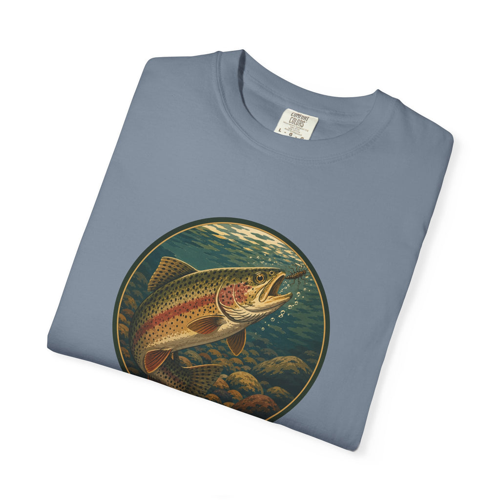 Rainbow Trout Circle Graphic T-Shirt