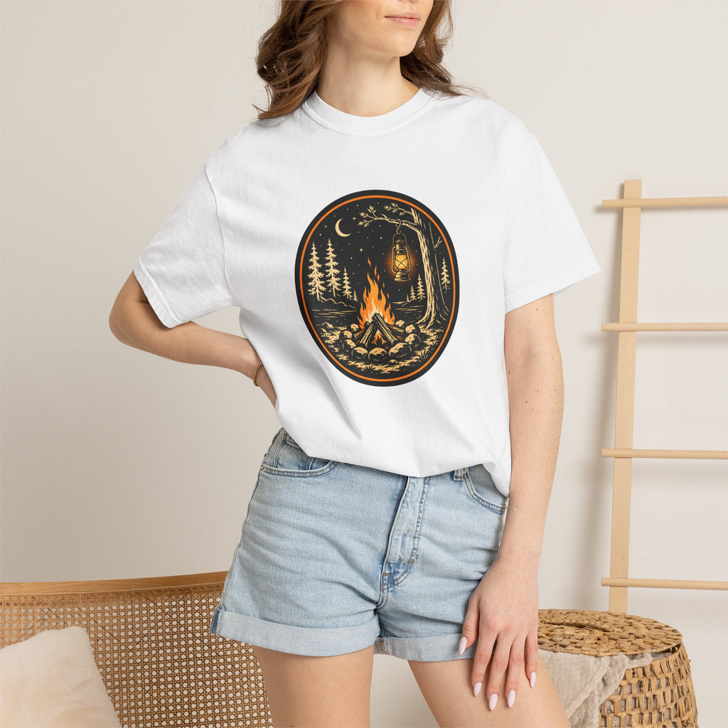 Campfire Nights Badge Unisex Garment-Dyed T-Shirt