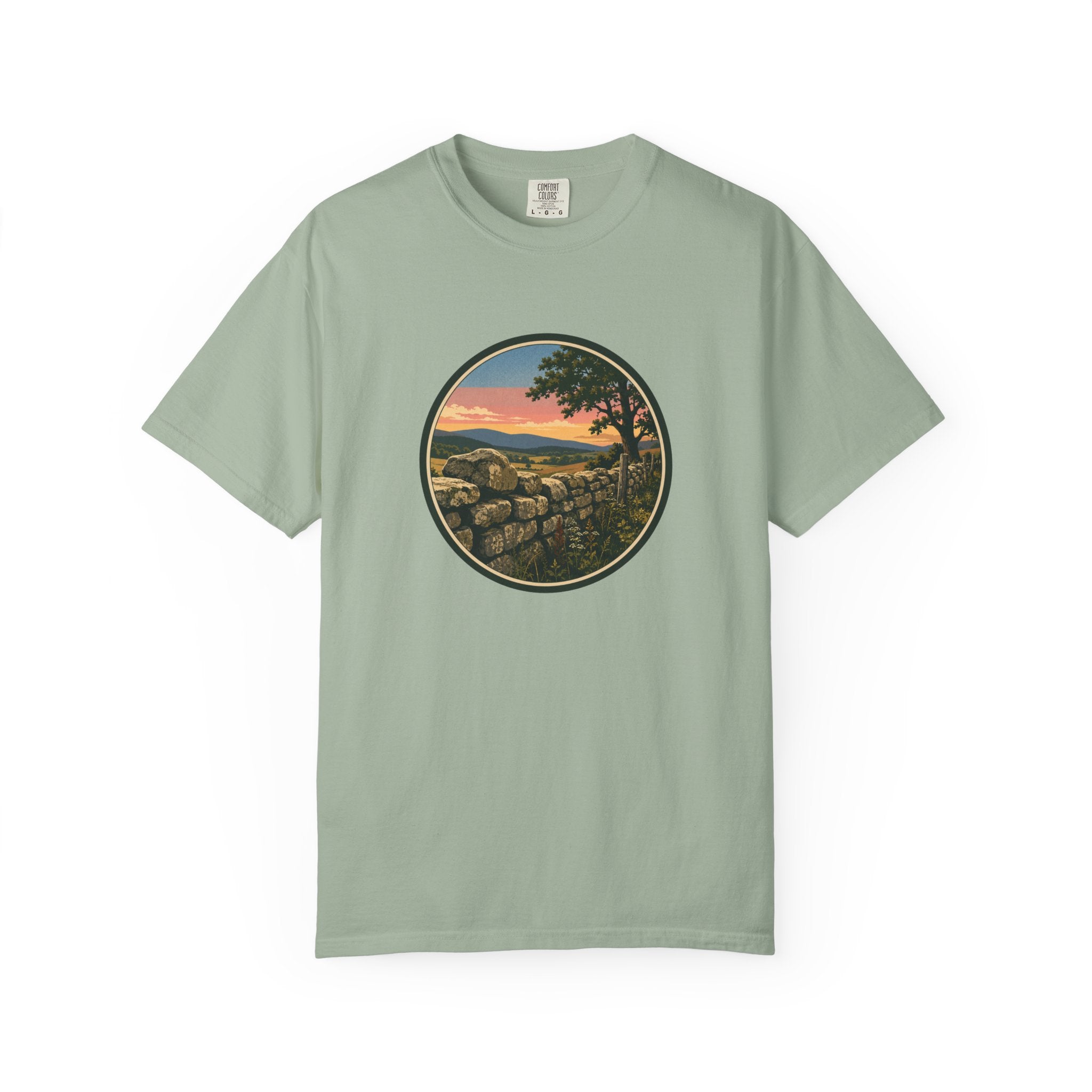 Sunset Stone Wall Circle T-Shirt