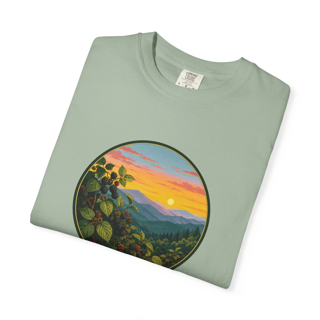 Blue Ridge Blackberries T-Shirt — Scenic Mountain Sunset Tee