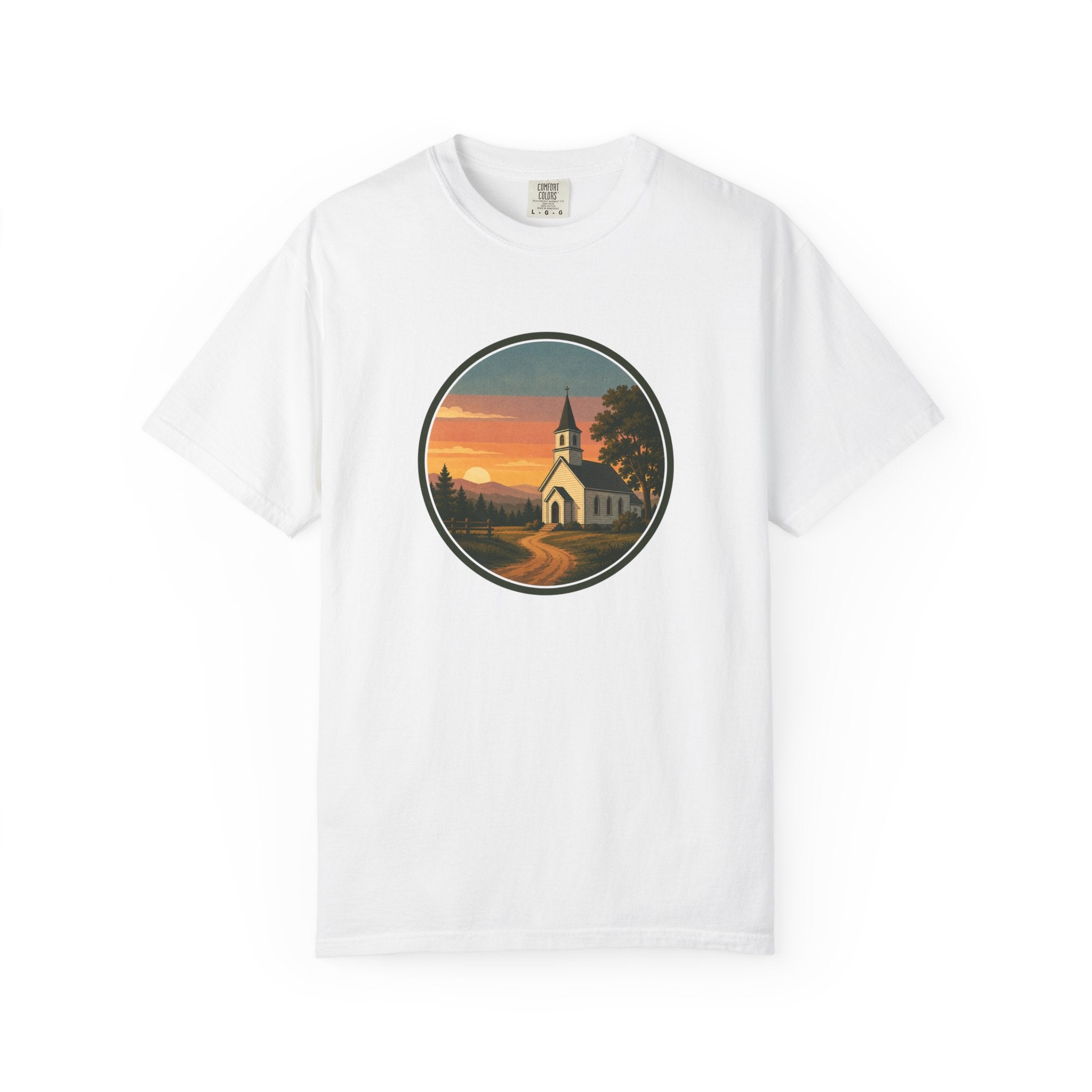 Vintage Church Sunset T-Shirt