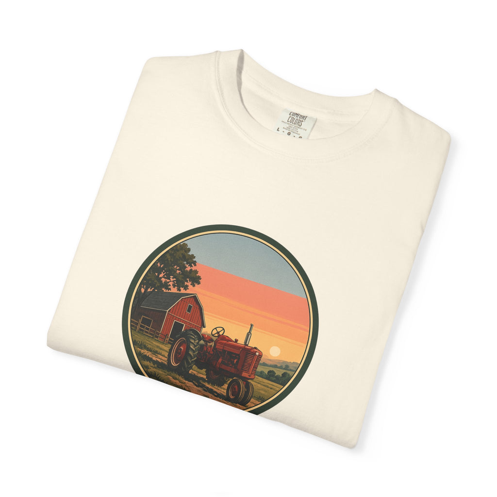 Vintage Farm Tractor Sunset T-Shirt
