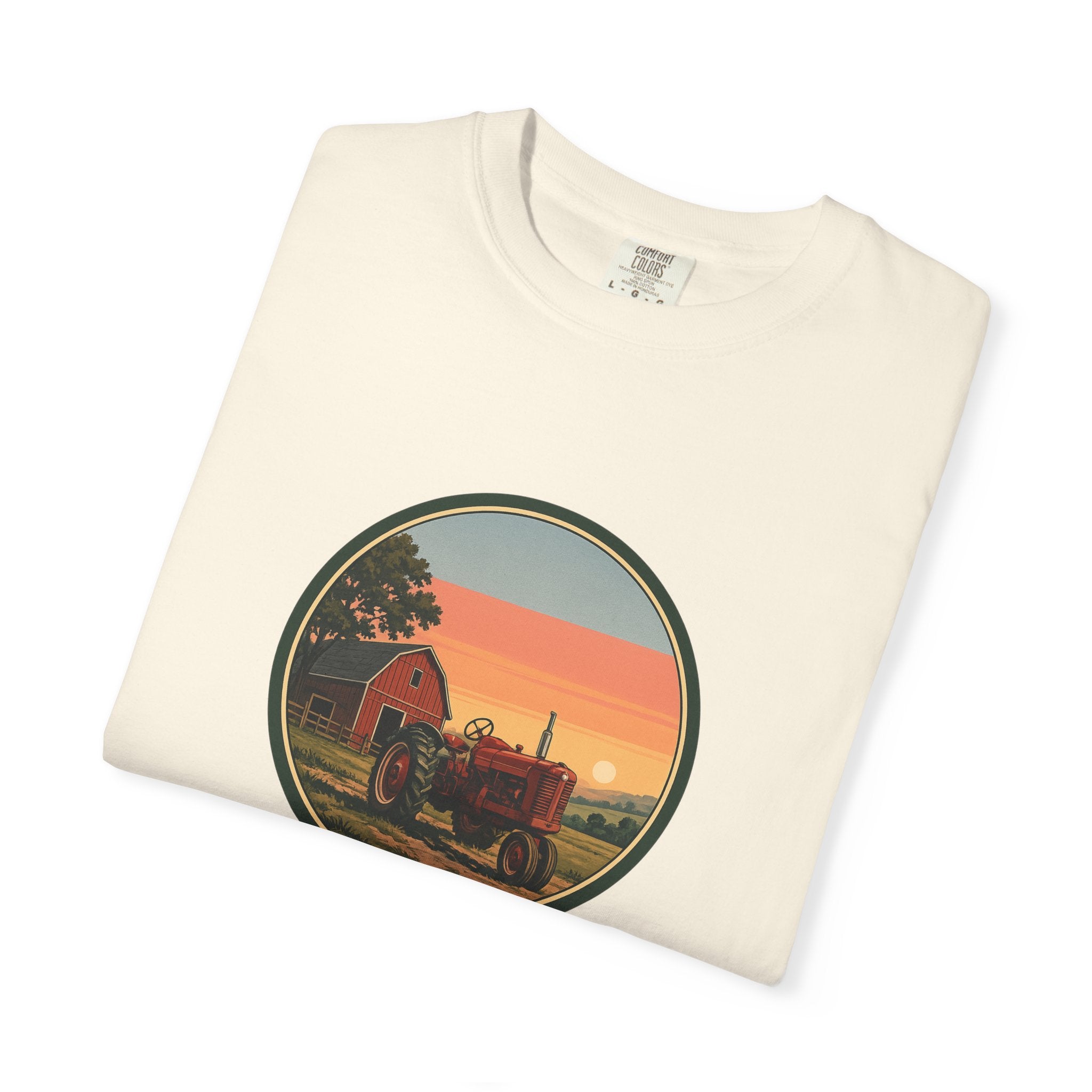 Vintage Farm Tractor Sunset T-Shirt