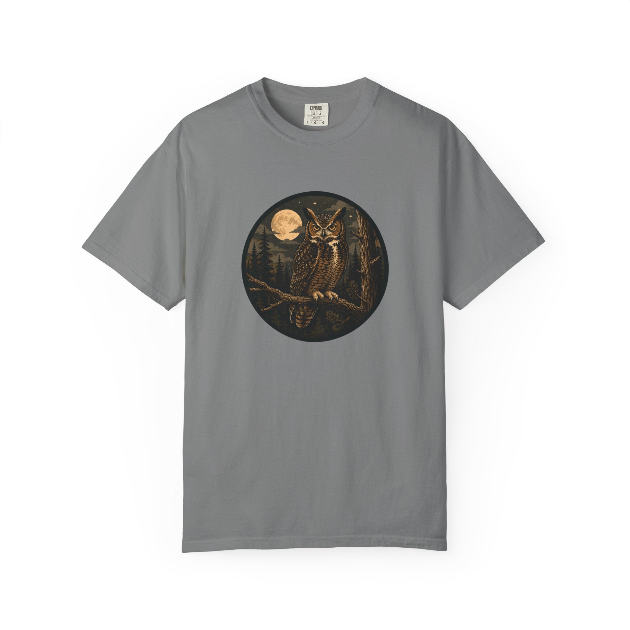 Owl Moon T-Shirt — Vintage Night Forest Graphic