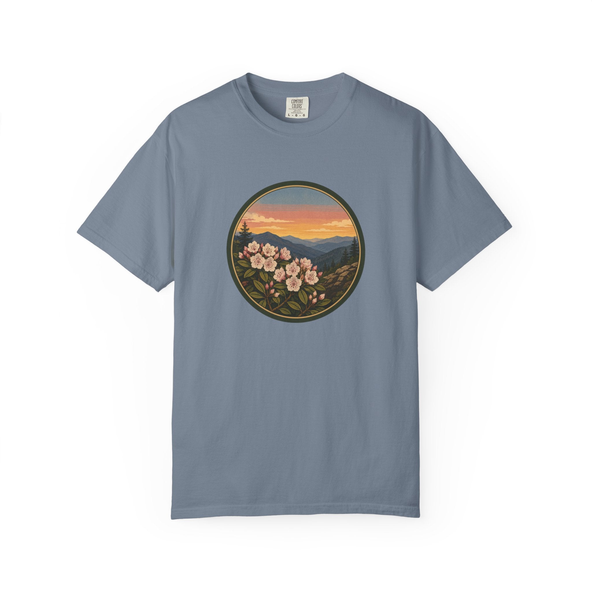 Mountain Laurel Bloom Sunset T-Shirt — Mountain Wildflower Graphic Tee