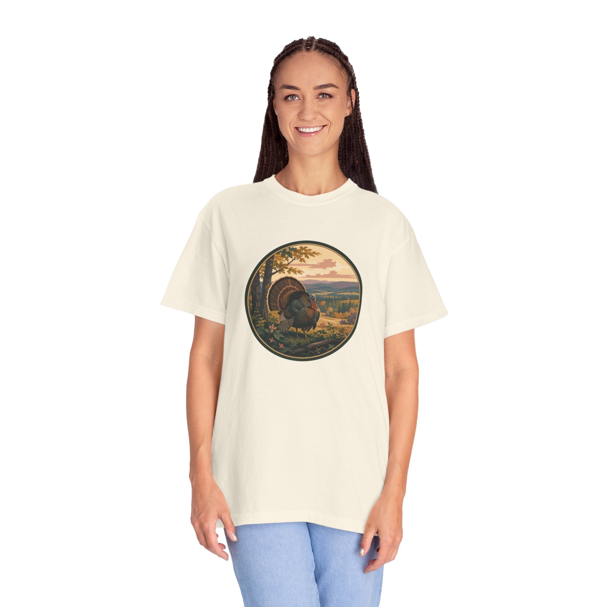 Fall Turkey T-Shirt — Vintage Wildlife Hunting Scene Tee