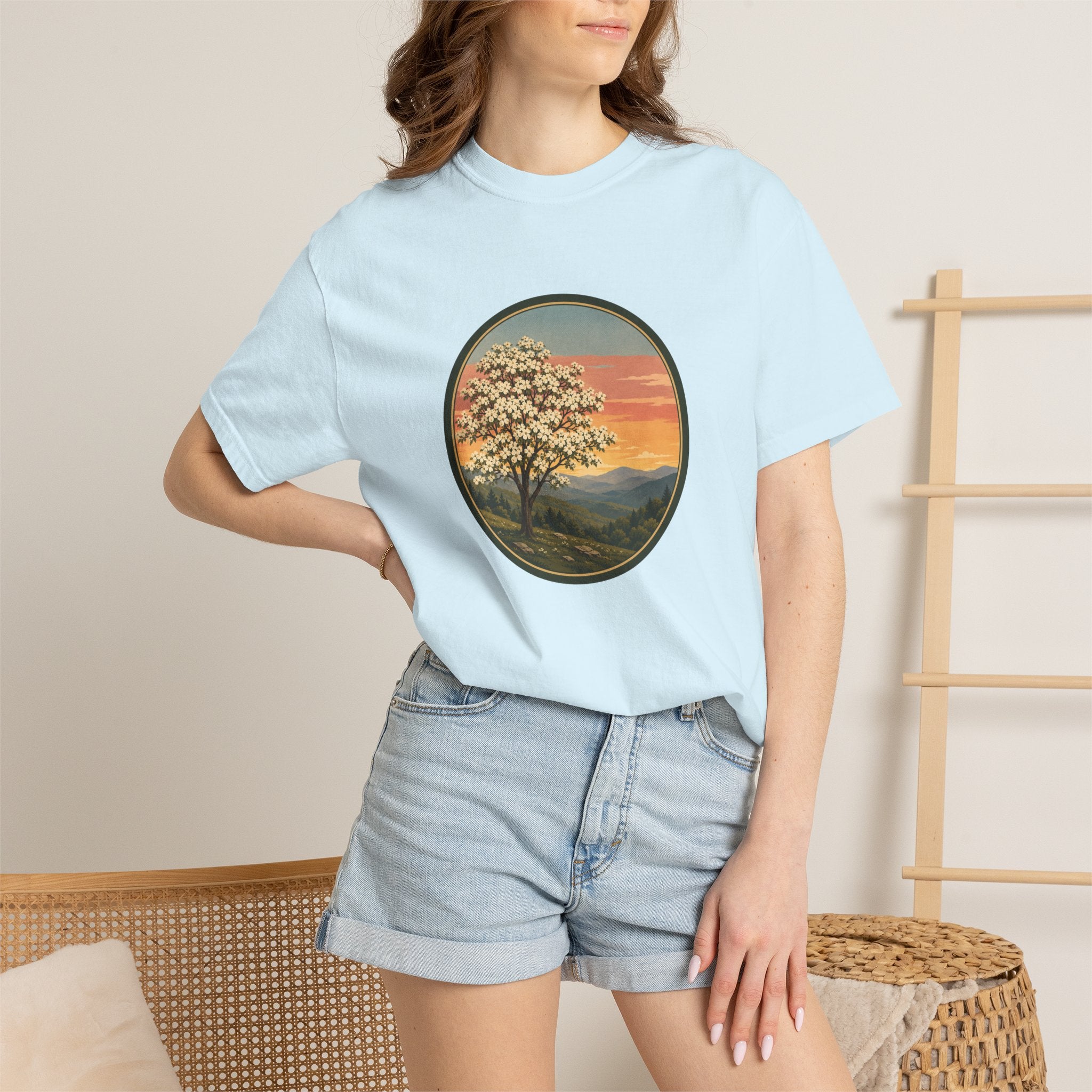 Vintage Sunset Dogwood Tree T-Shirt
