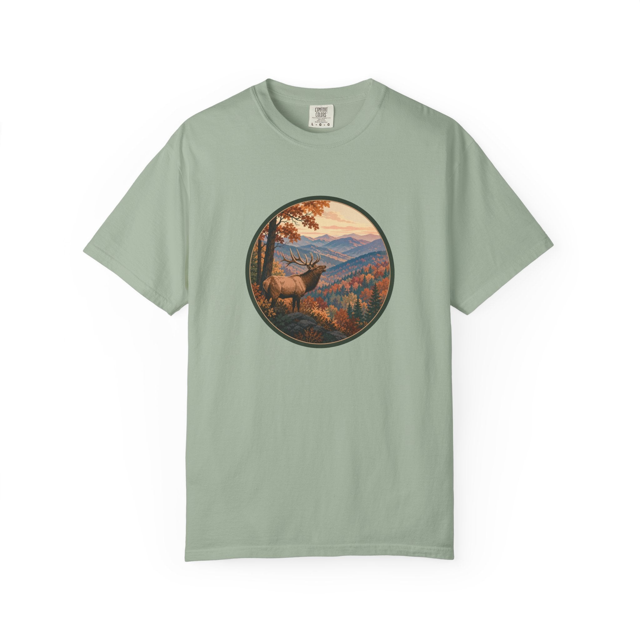 Elk Mountain Landscape T-Shirt — Scenic Wilderness Graphic Tee