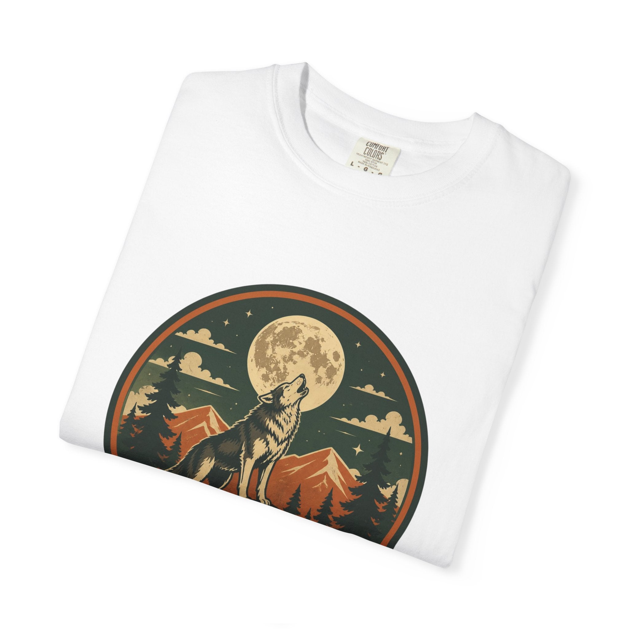 Wolf Howl T-Shirt — Vintage Moonlit Mountain Graphic Tee