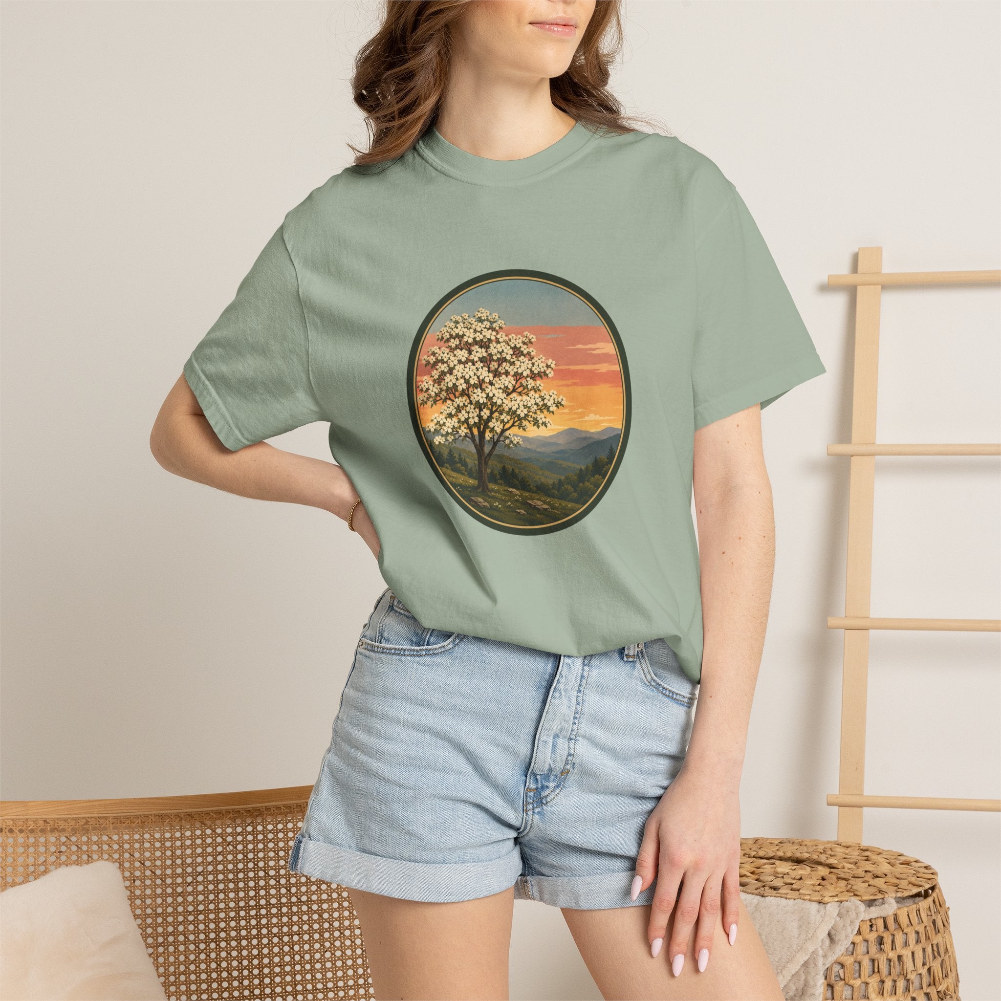 Vintage Sunset Dogwood Tree T-Shirt